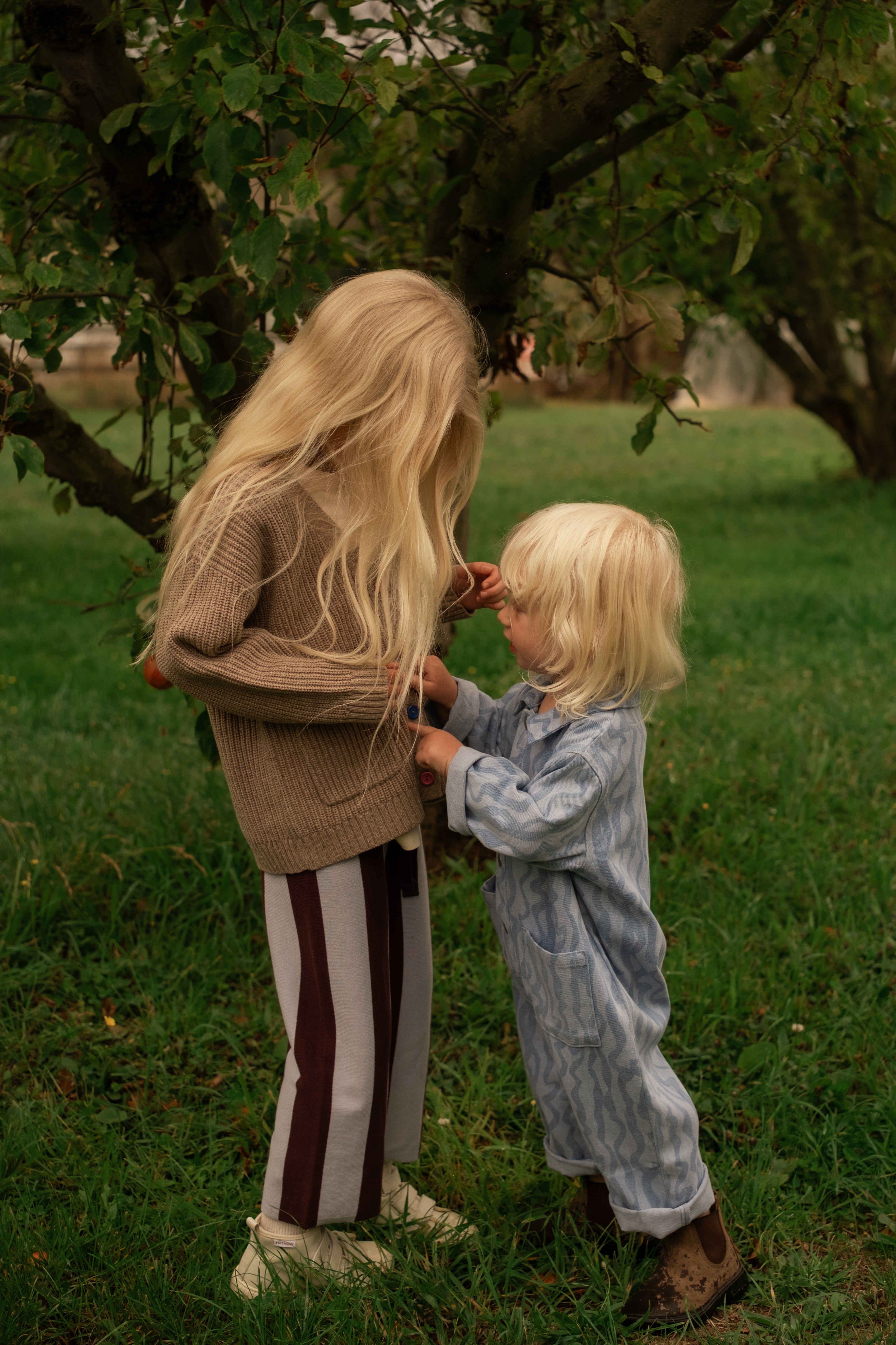 Organic Striped Knit Pants - Plum & Haze