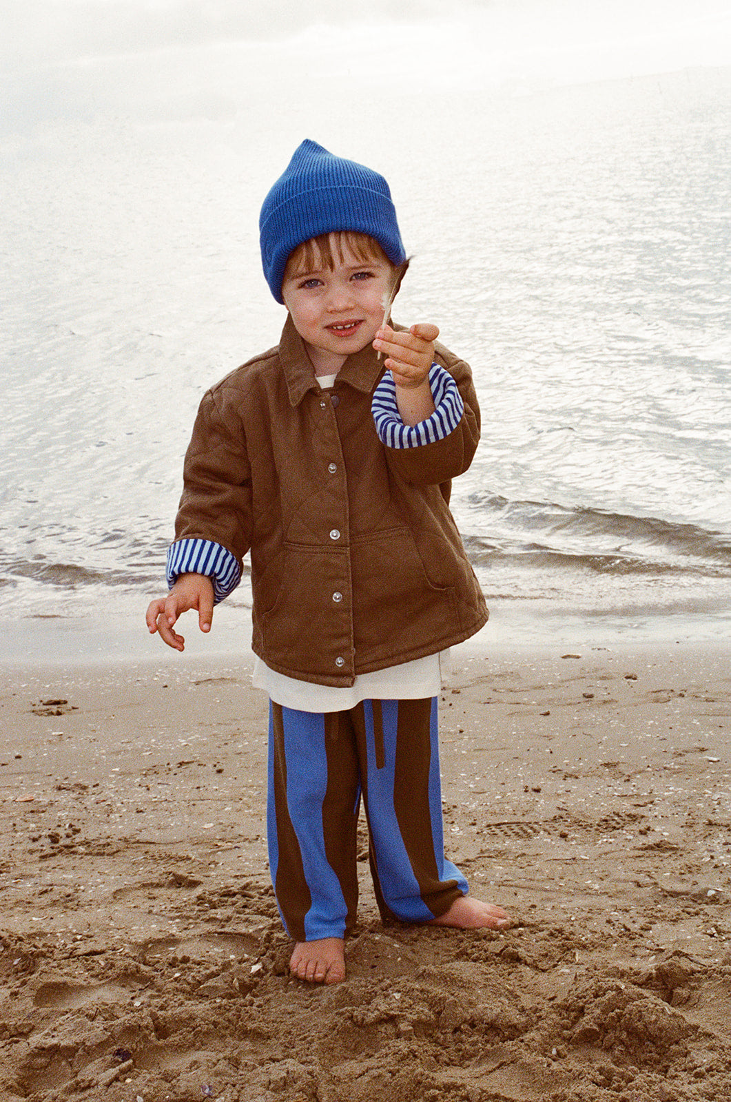 Grown Organic Quilted Denim Jacket - Coffee