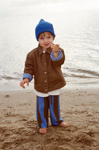 Organic Quilted Denim Jacket - Coffee