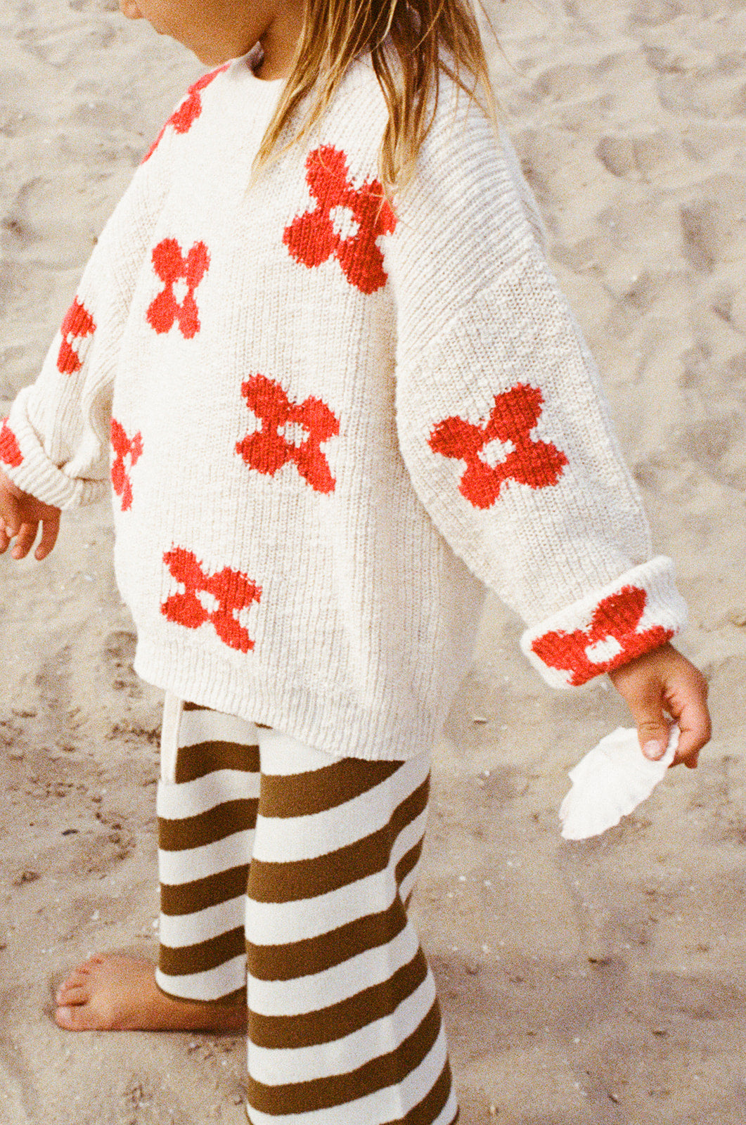 Grown Knitted Posy Pull Over - Milk