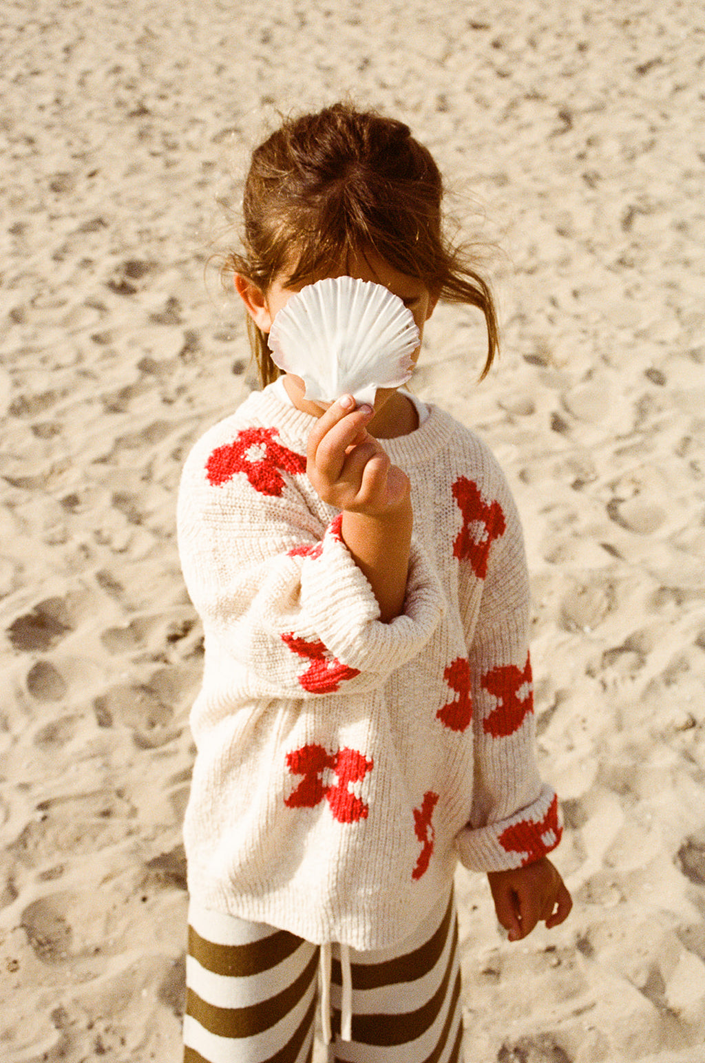 Grown Knitted Posy Pull Over - Milk
