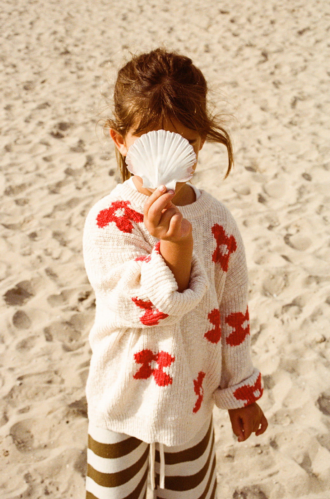 Grown Knitted Posy Pull Over - Milk