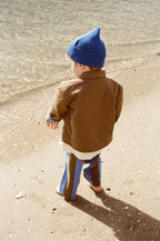 Organic Quilted Denim Jacket - Coffee
