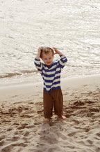 Stripe Long Sleeve Knitted Tee - Sea