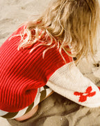 Chunky Rib V-Neck Vest - Flame