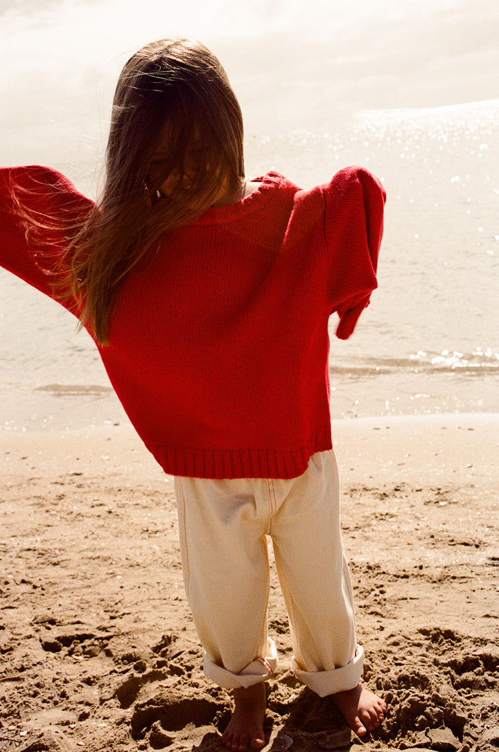 Grown Merino Blend Everyday Pull Over - Flame