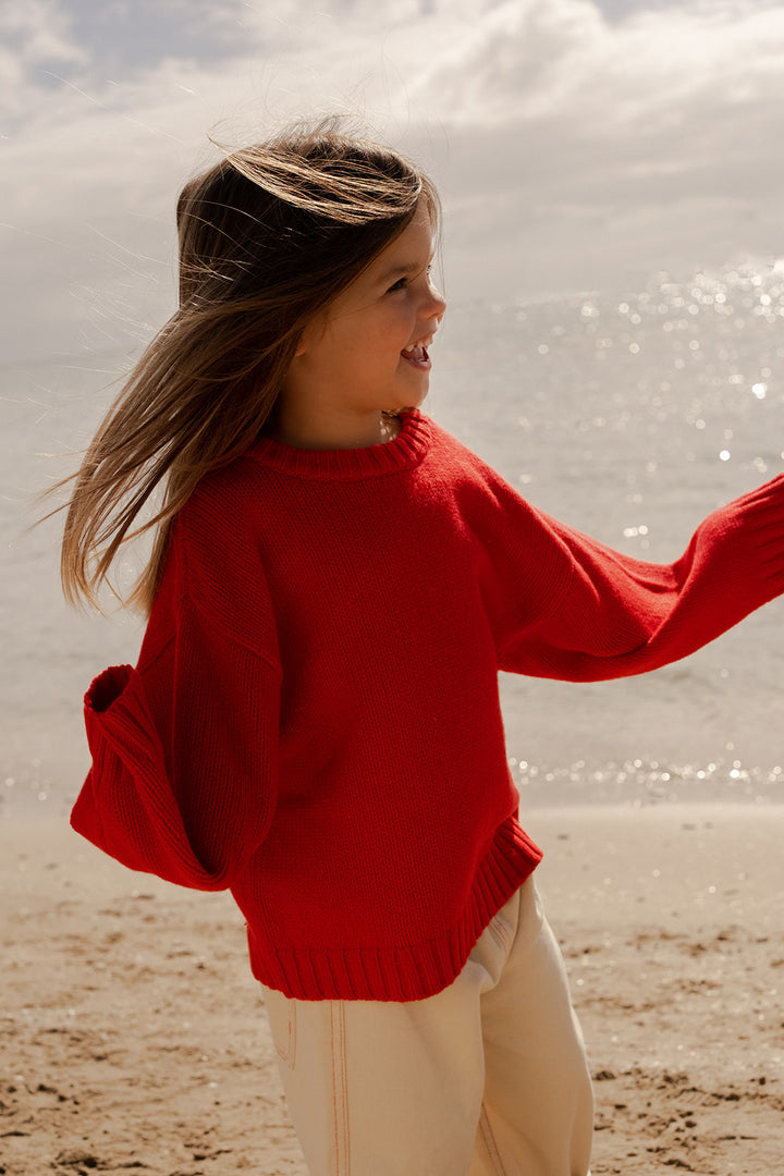 Grown Merino Blend Everyday Pull Over - Flame