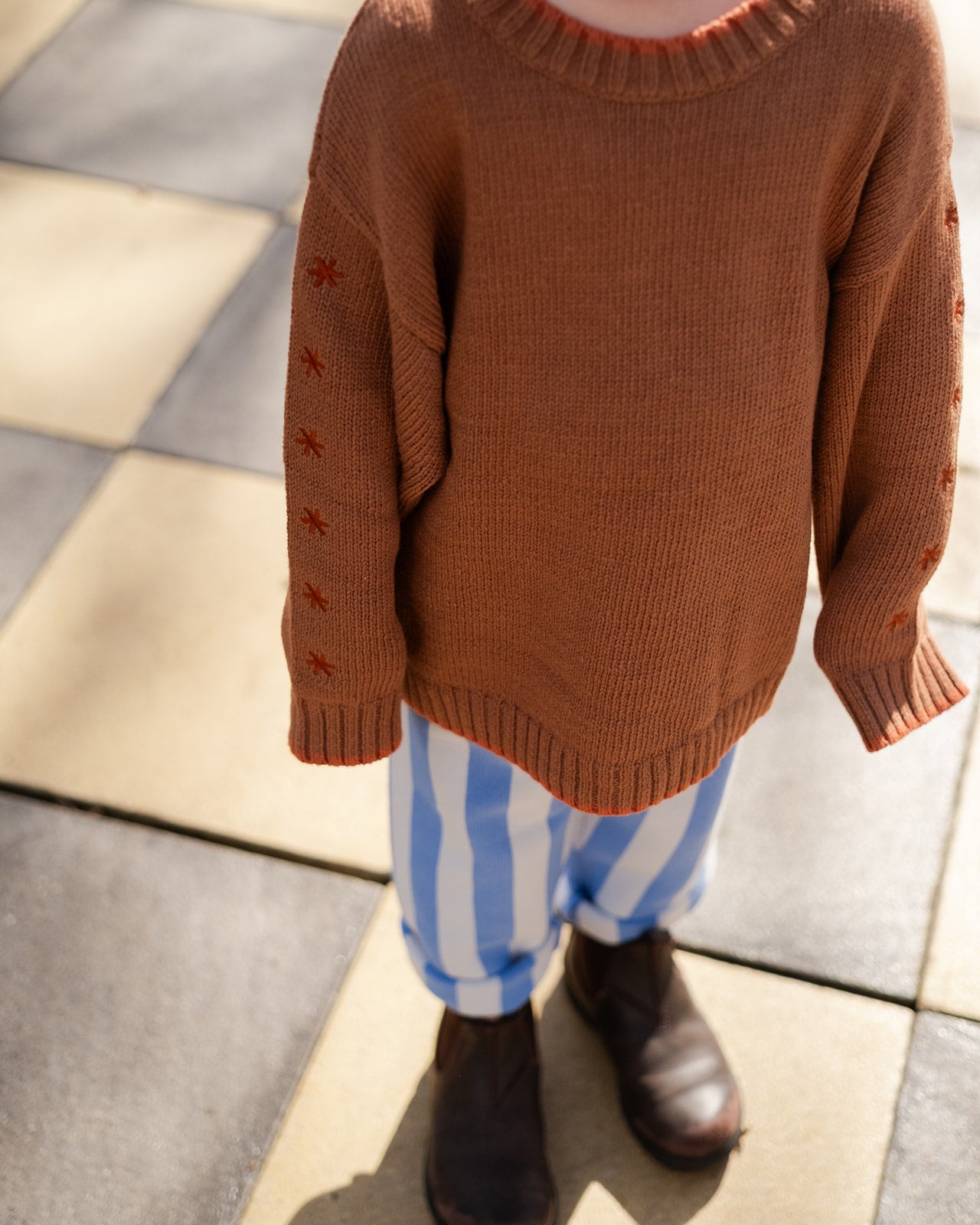 Organic Milano Stripe Knit Pant - Cobalt