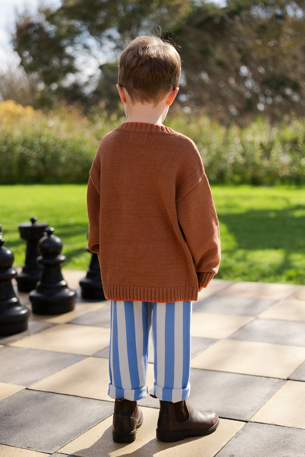 Organic Milano Stripe Knit Pant - Cobalt