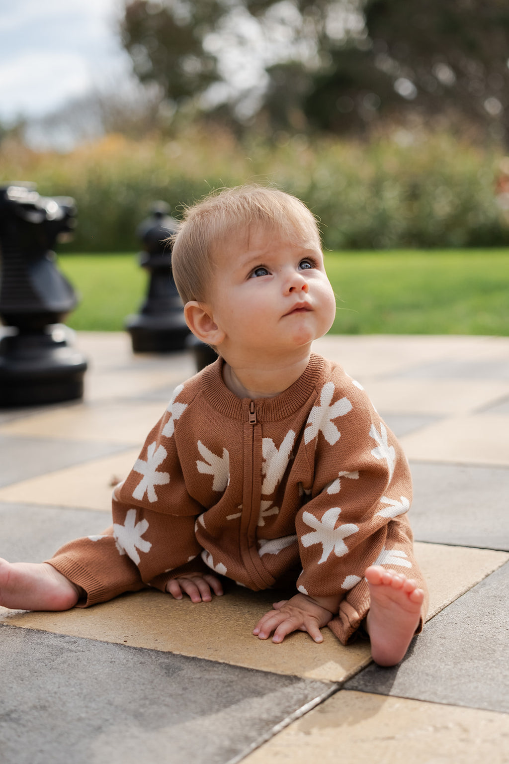 Organic Knit Zip Starsuit - Starlight