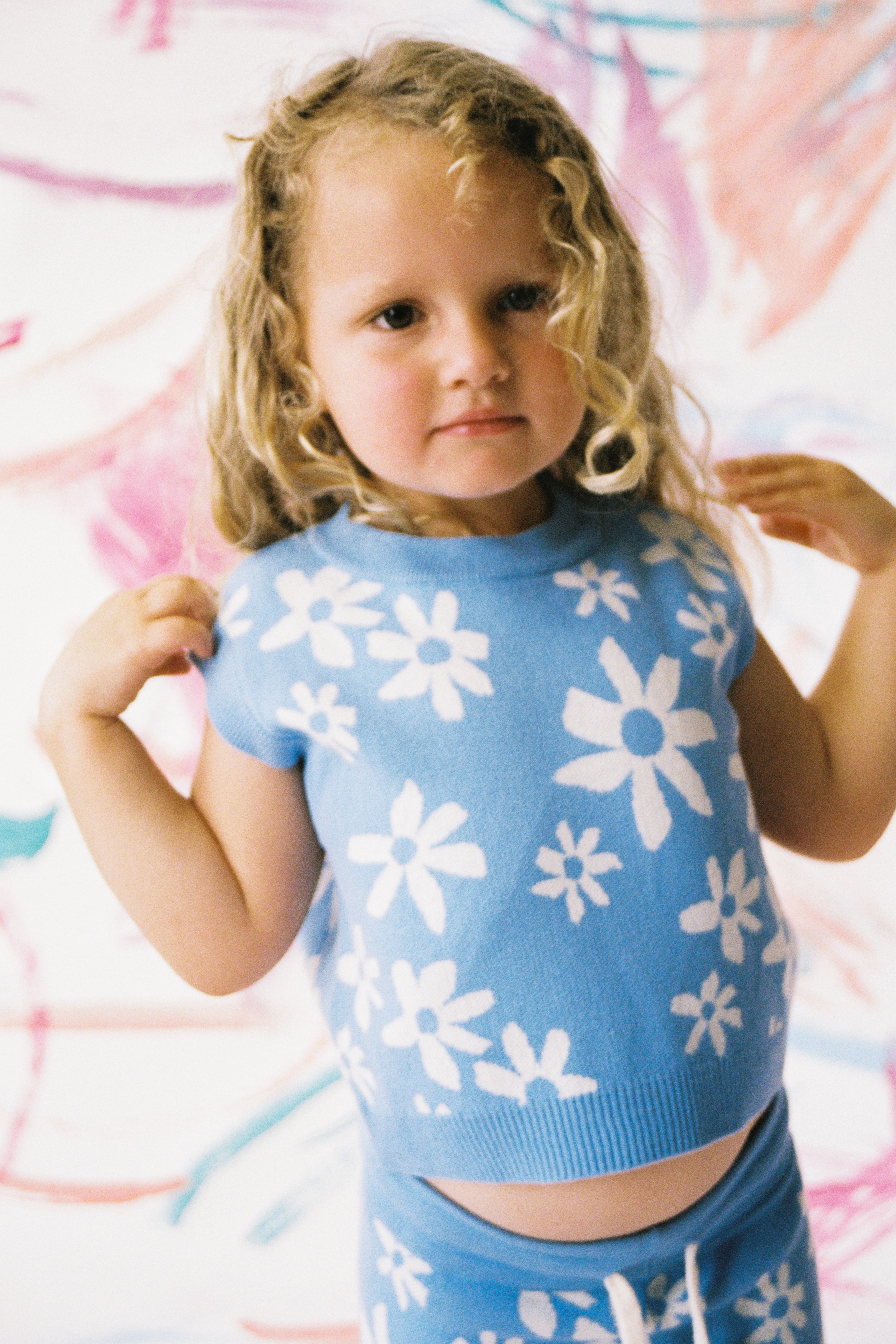 Organic Knit Vest - Wild Flower