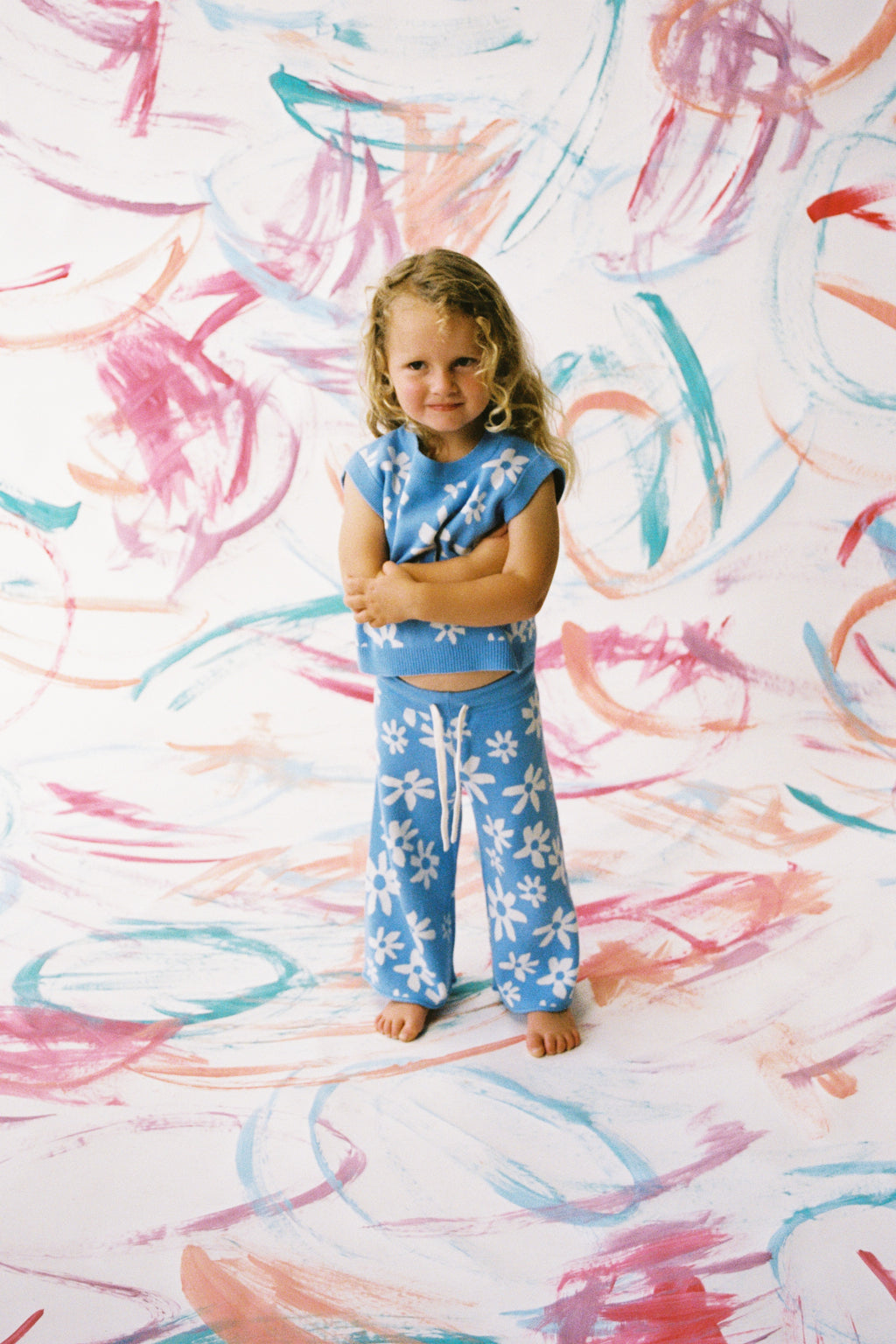 Organic Knit Vest - Wild Flower