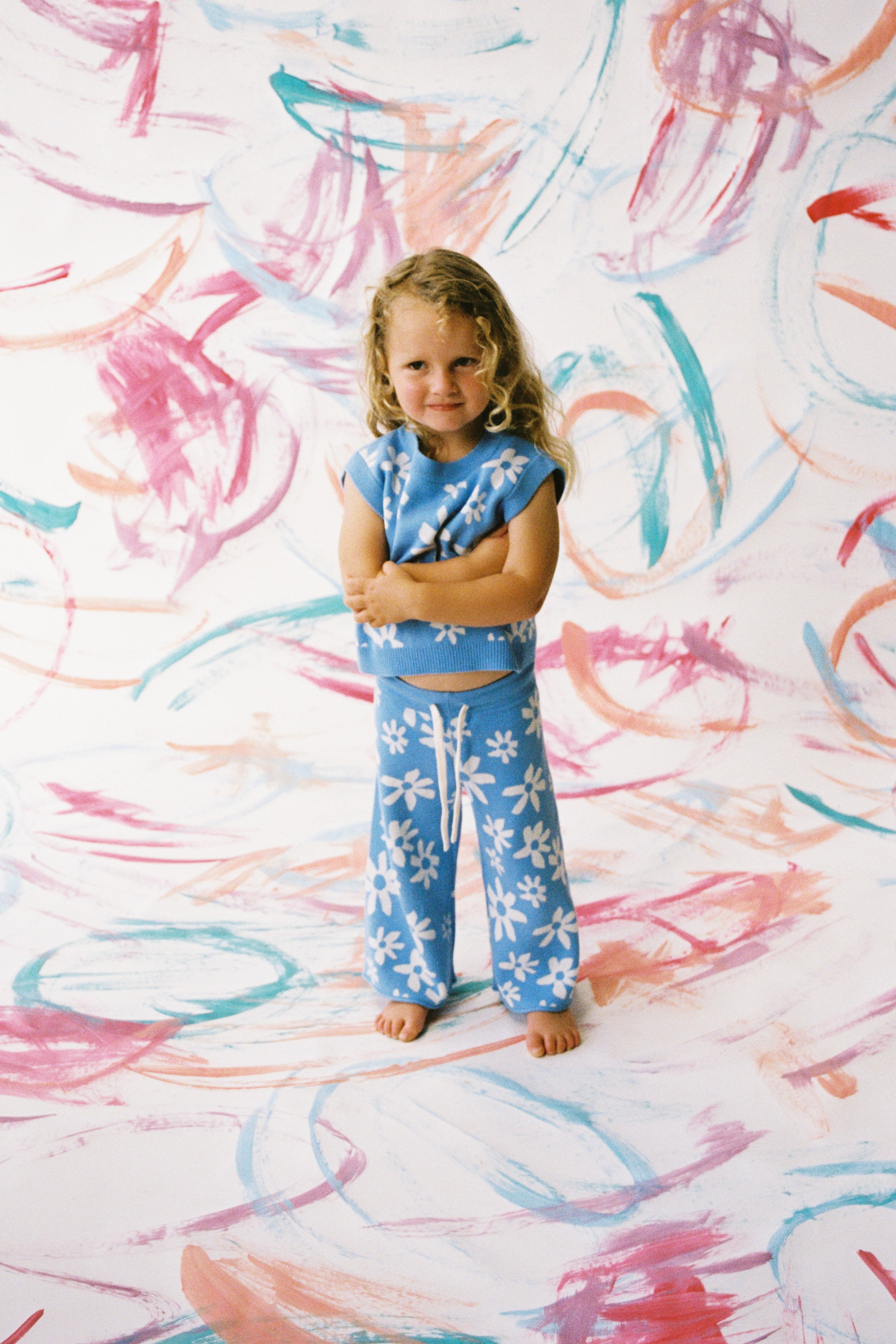 Organic Knit Vest - Wild Flower