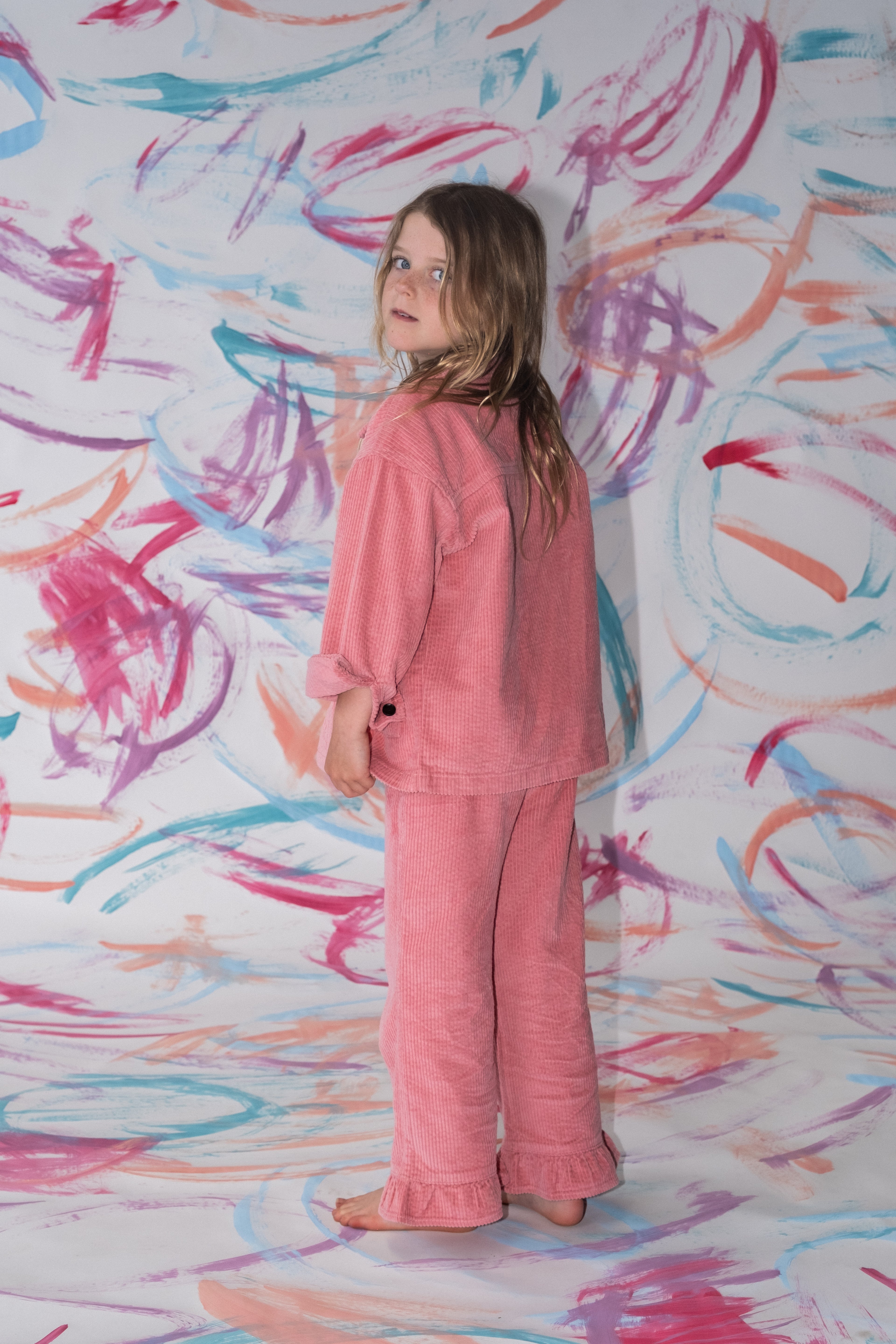 Organic Cord Shirt Jacket - Sorbet