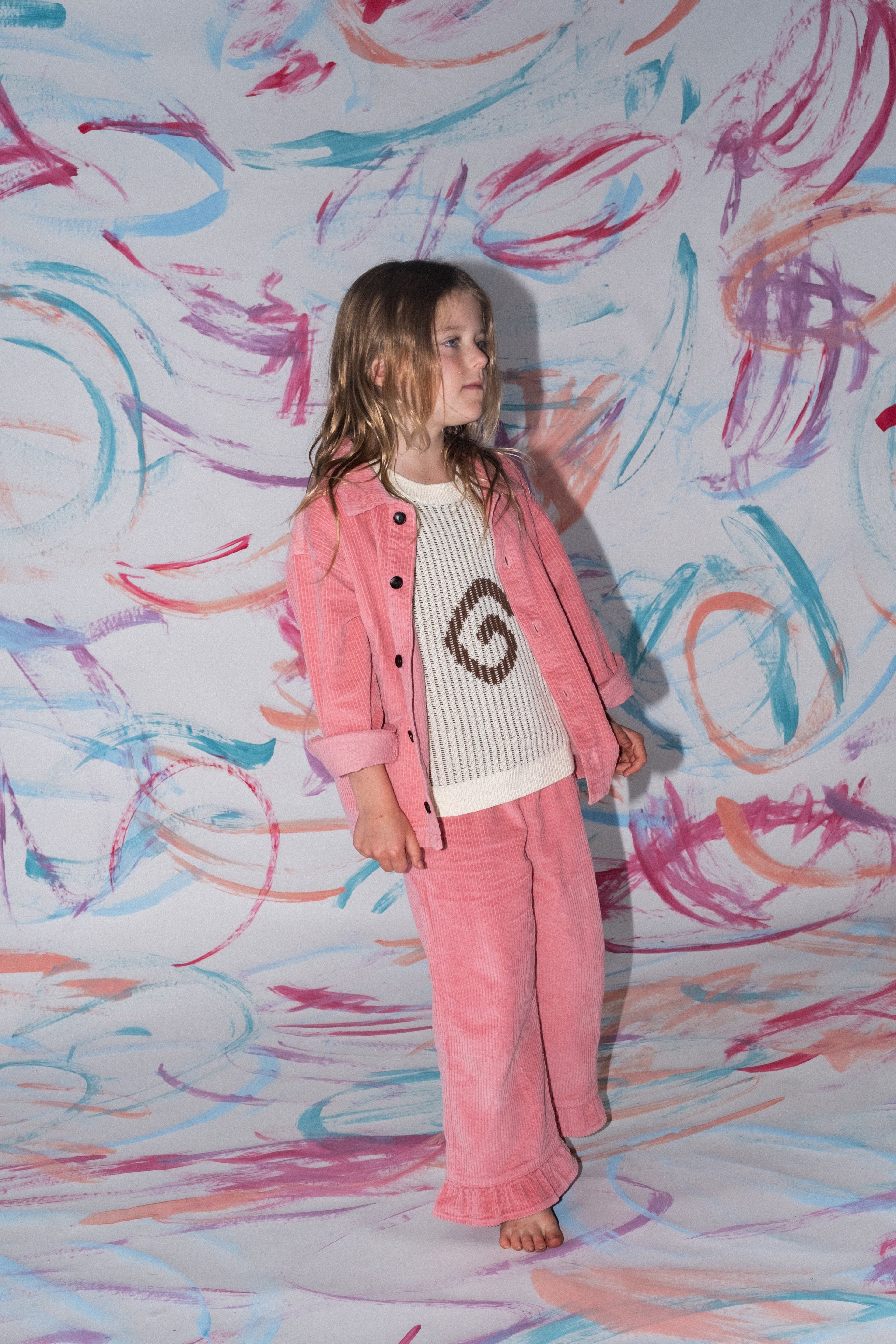 Organic Cord Shirt Jacket - Sorbet