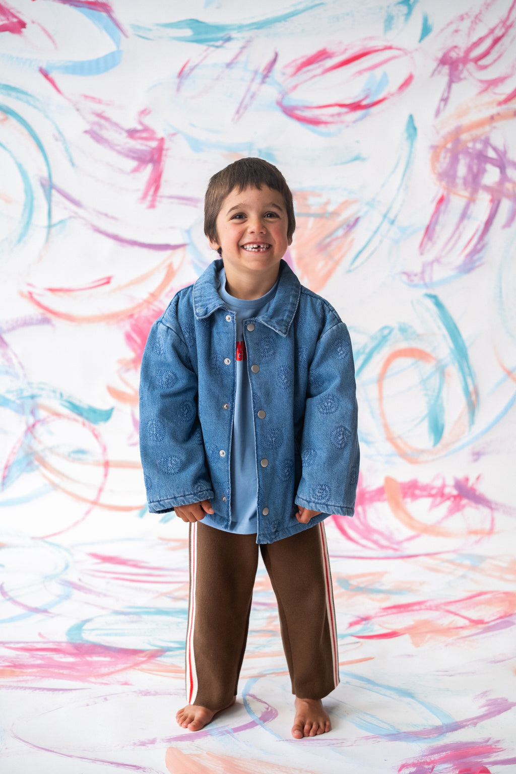 Quilted Swirl Denim Jacket