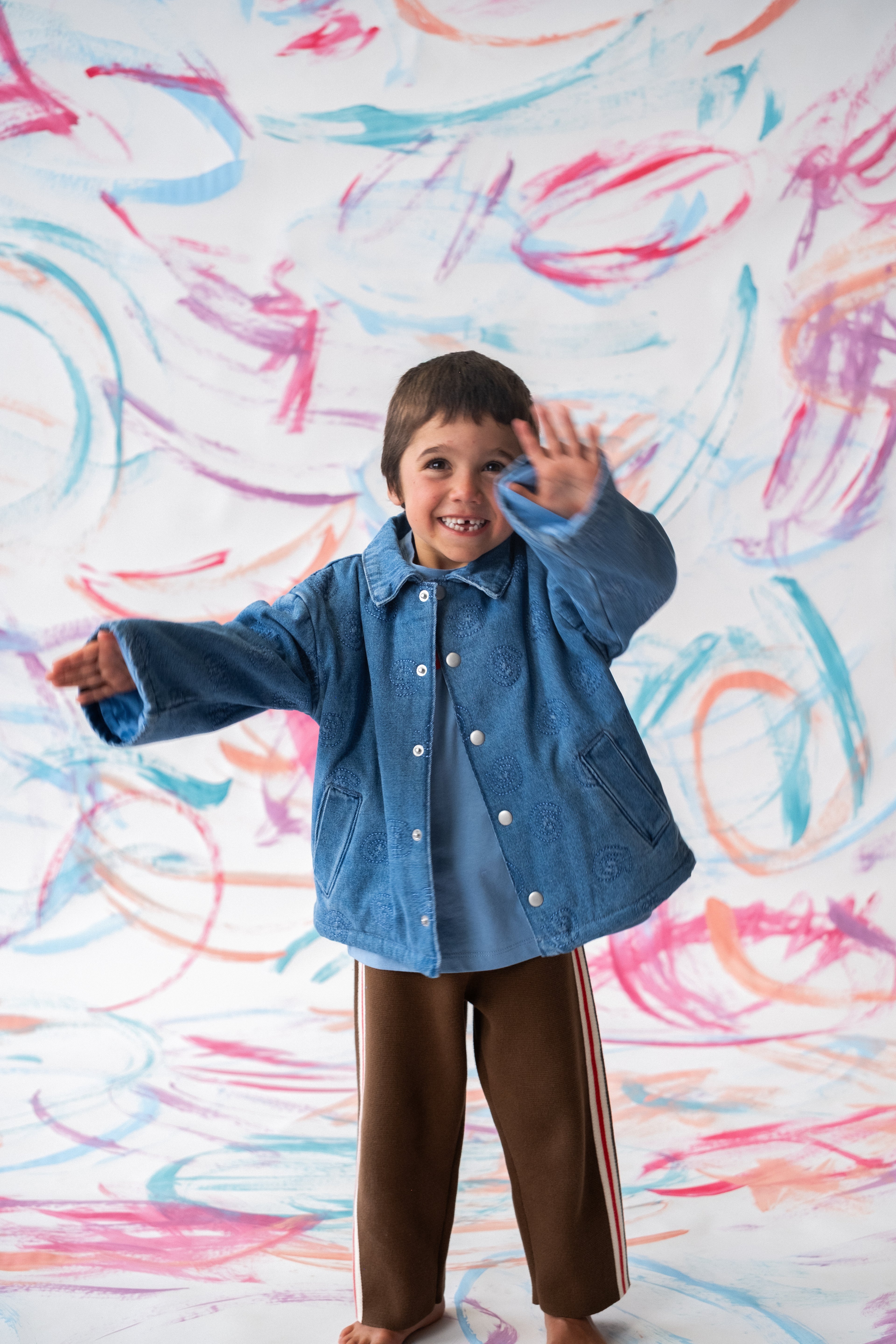 Quilted Swirl Denim Jacket