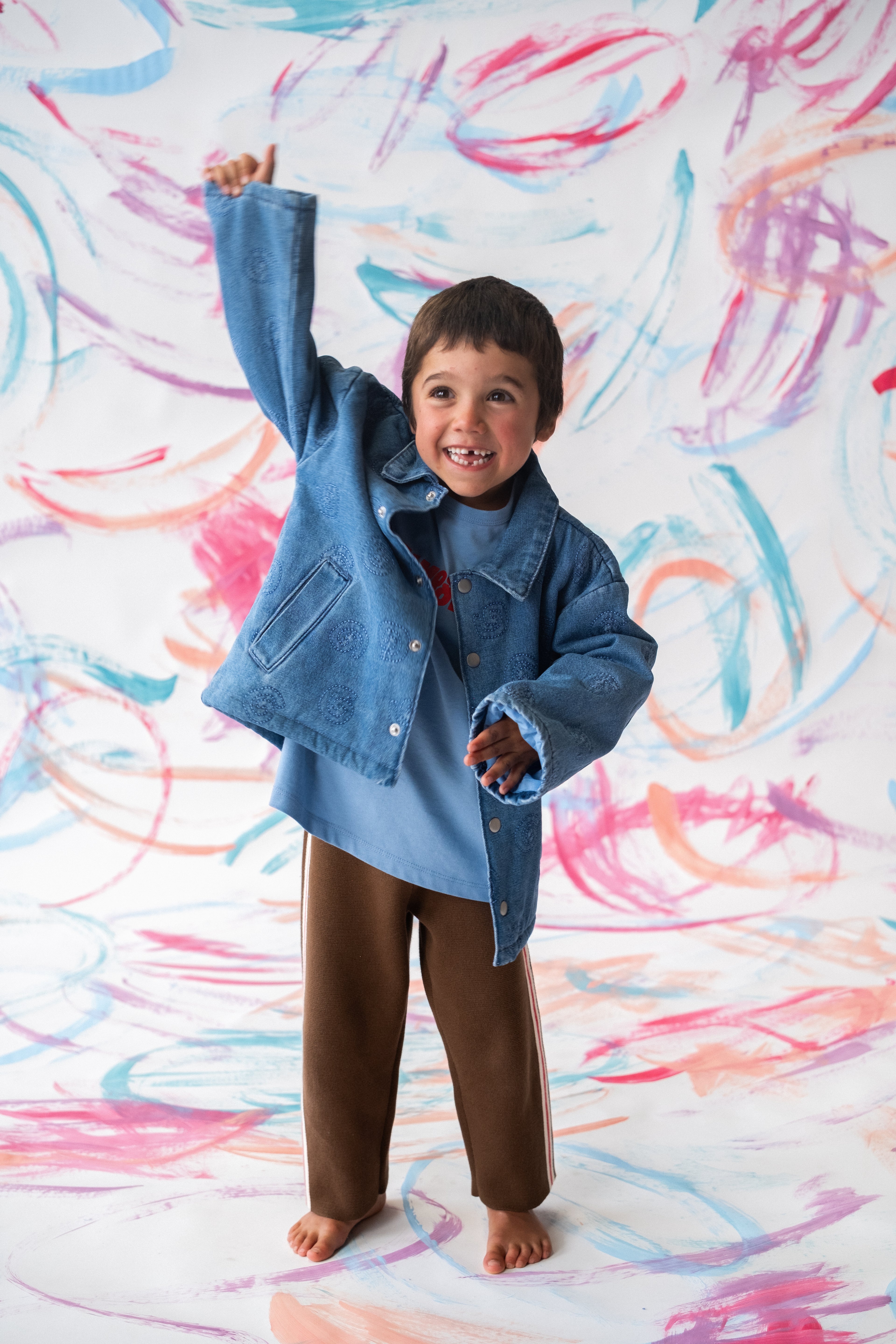 Quilted Swirl Denim Jacket