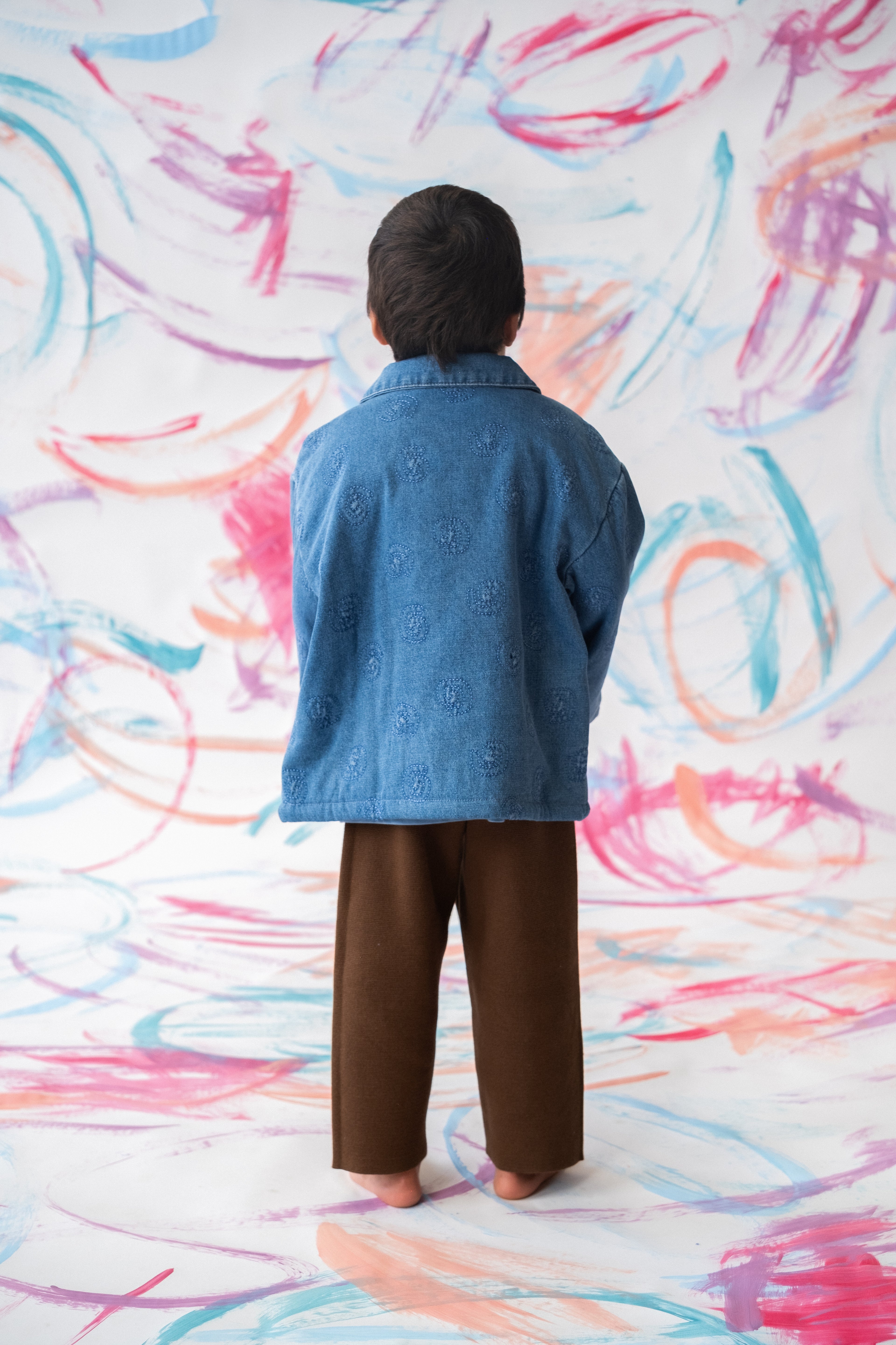 Quilted Swirl Denim Jacket