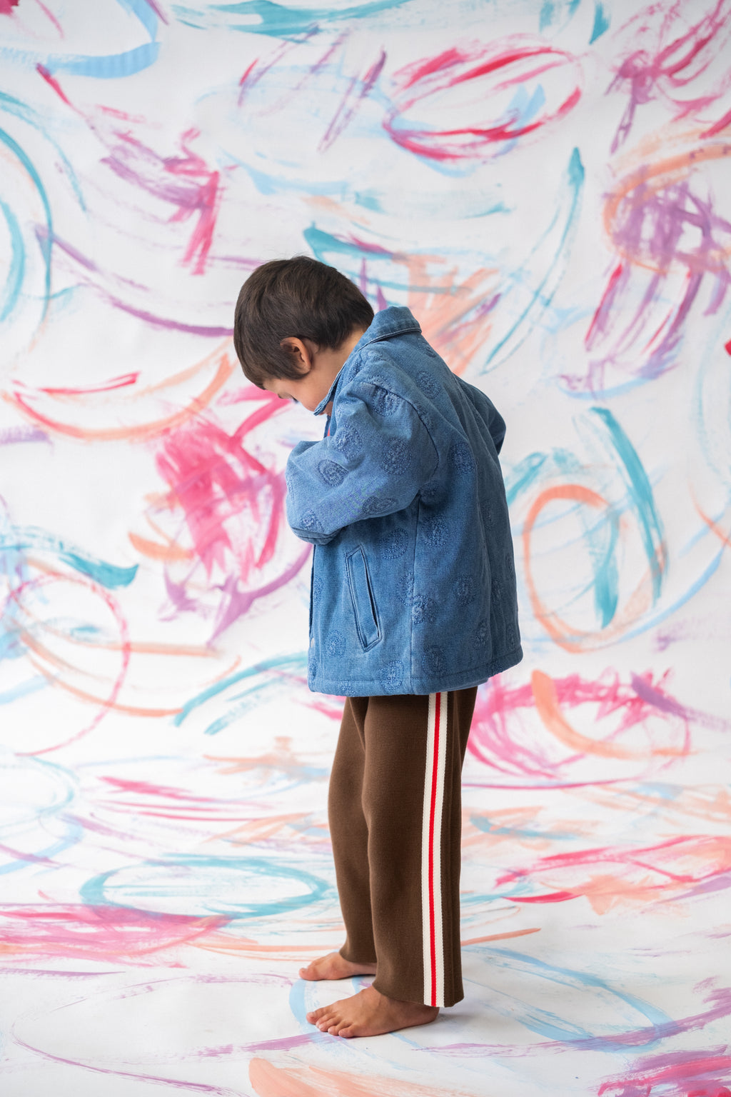 Quilted Swirl Denim Jacket