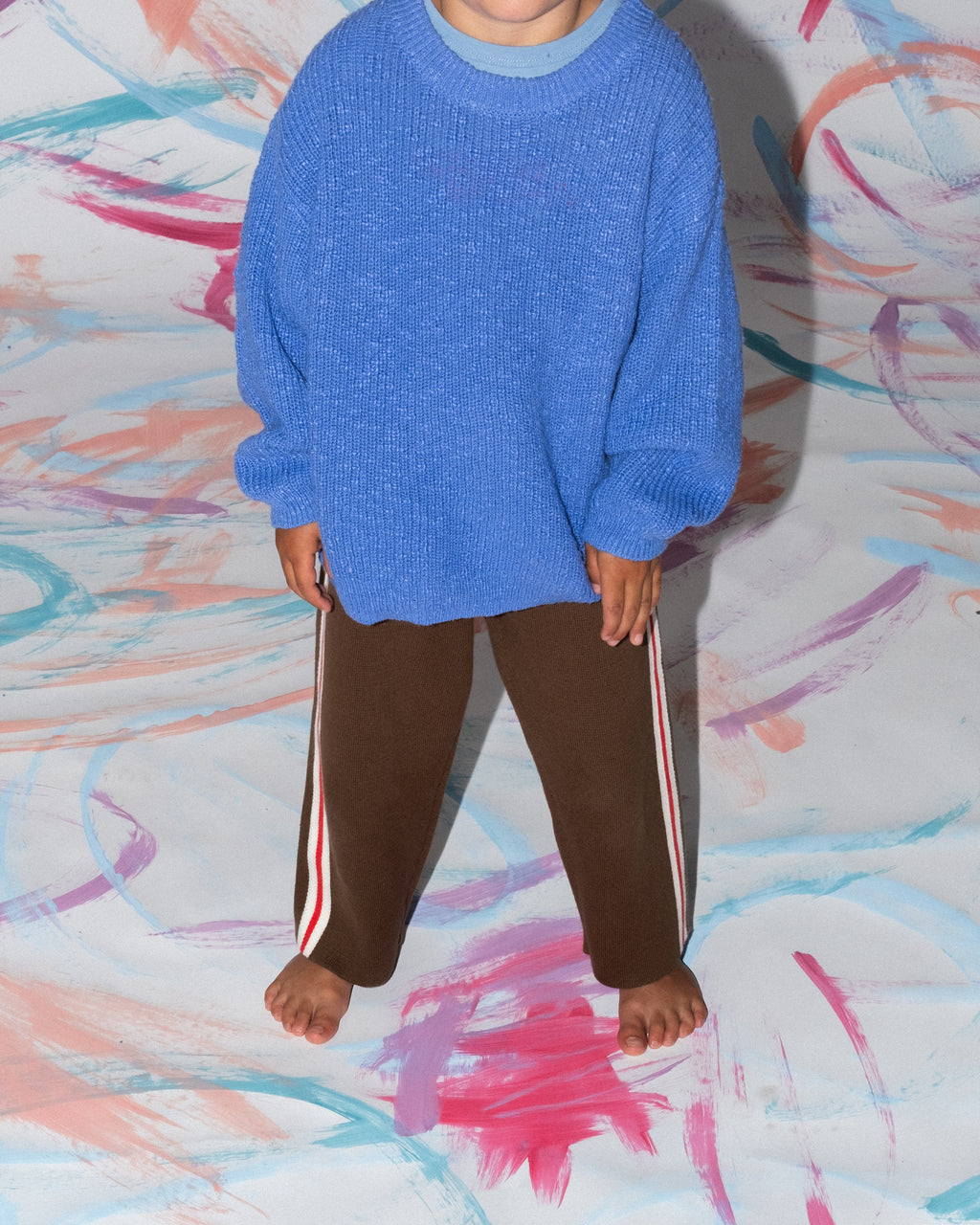 Textured Organic Slub Knit Pull Over - Cobalt