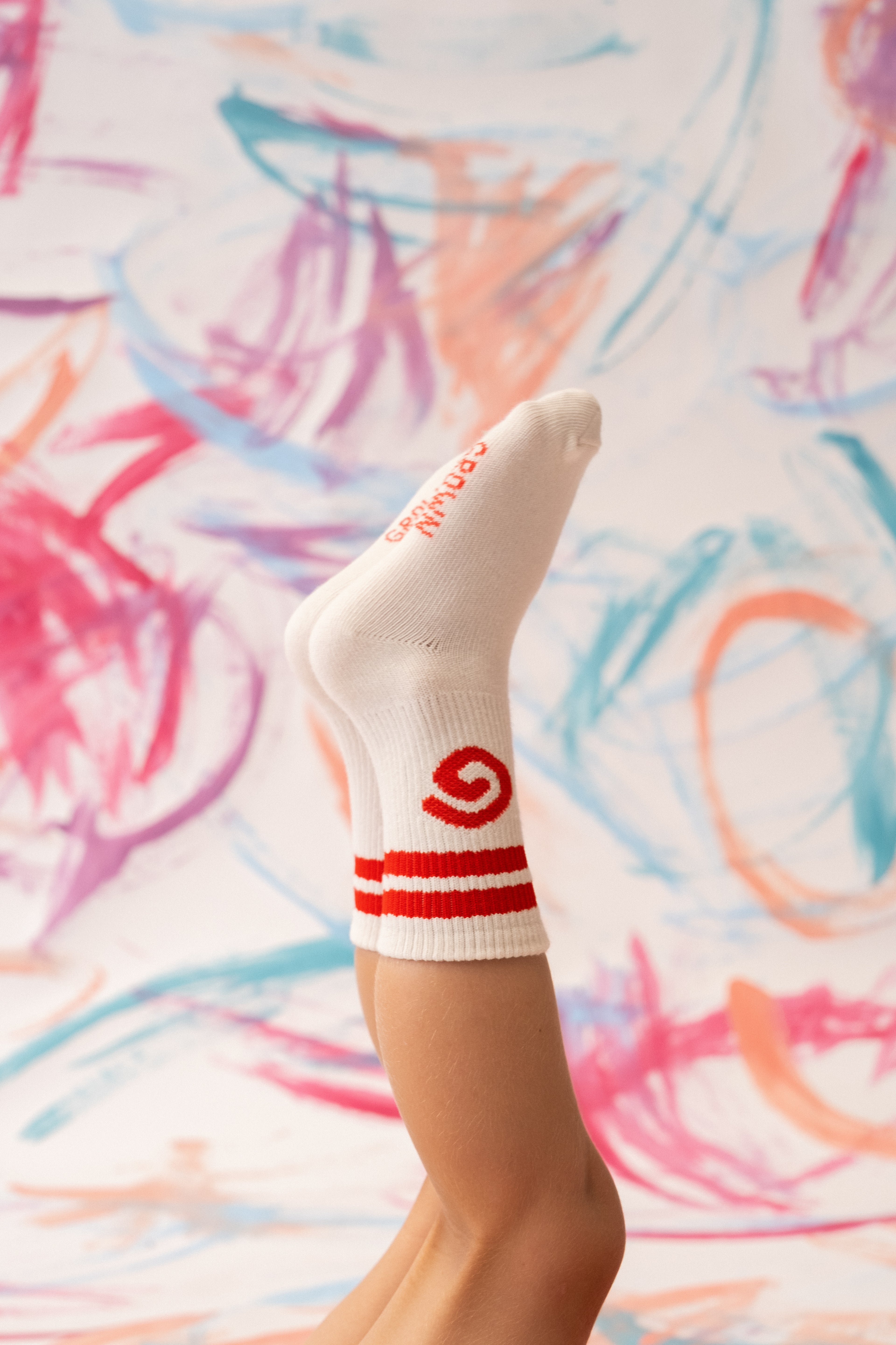 Swirl Cotton Socks - Milk