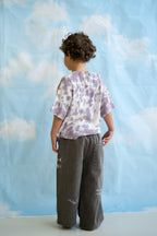 Organic Knitted Tie Dye Rib Tee - Grape