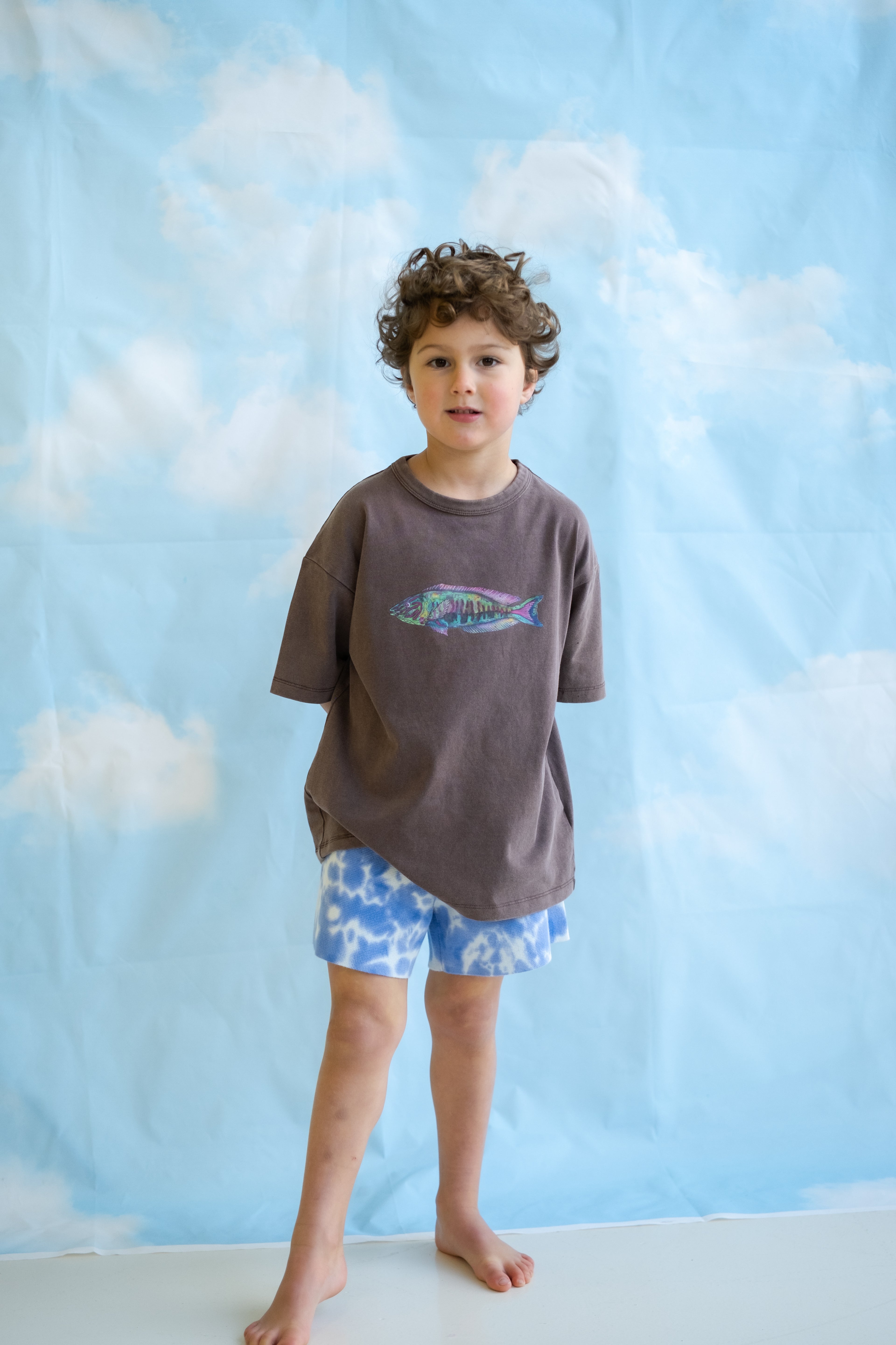 Organic Tie Dye Milano Shorts - Pacific
