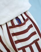 Organic French Terry Striped Pants - Maroon