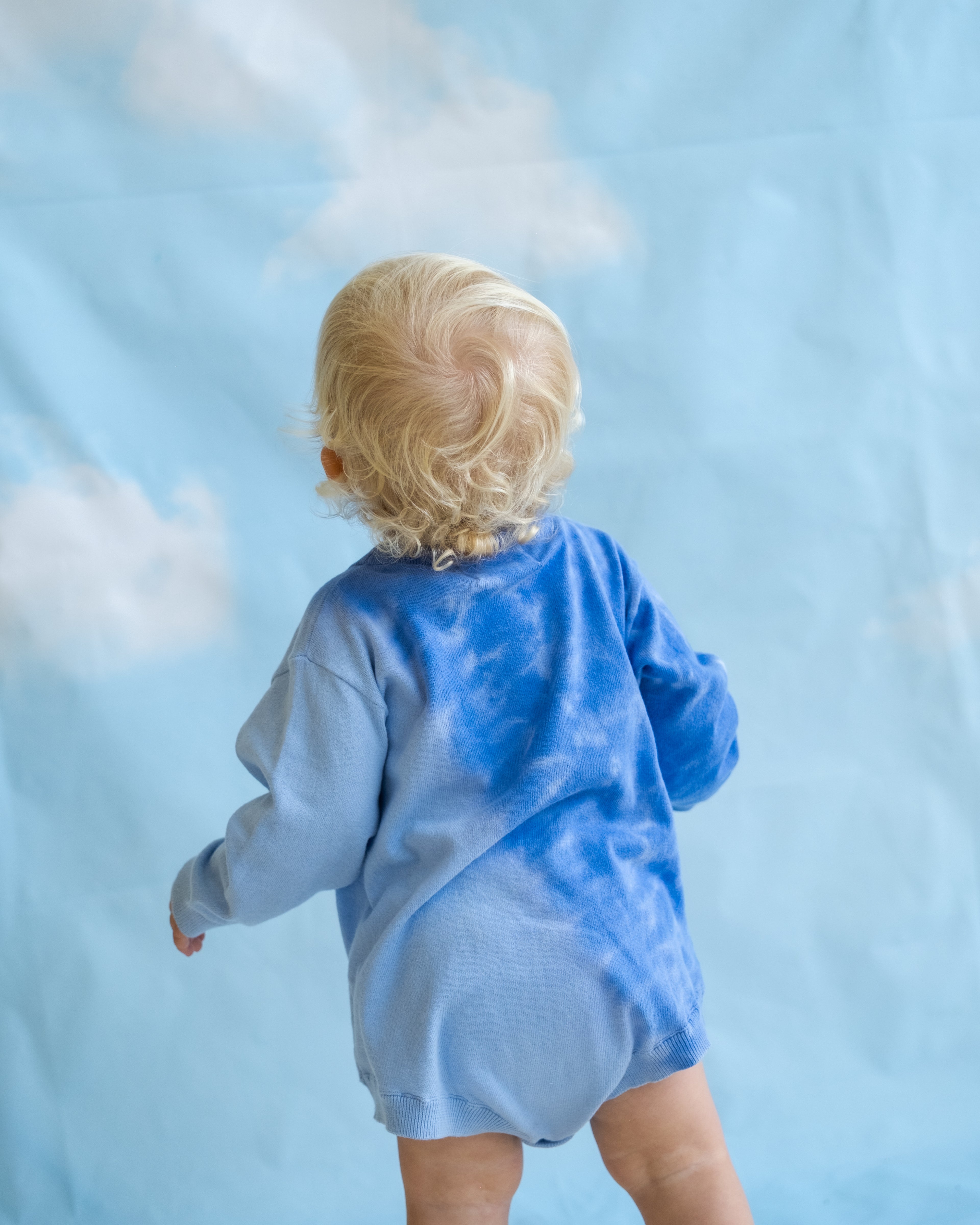 Organic Tie Dye Knit Romper - Pacific