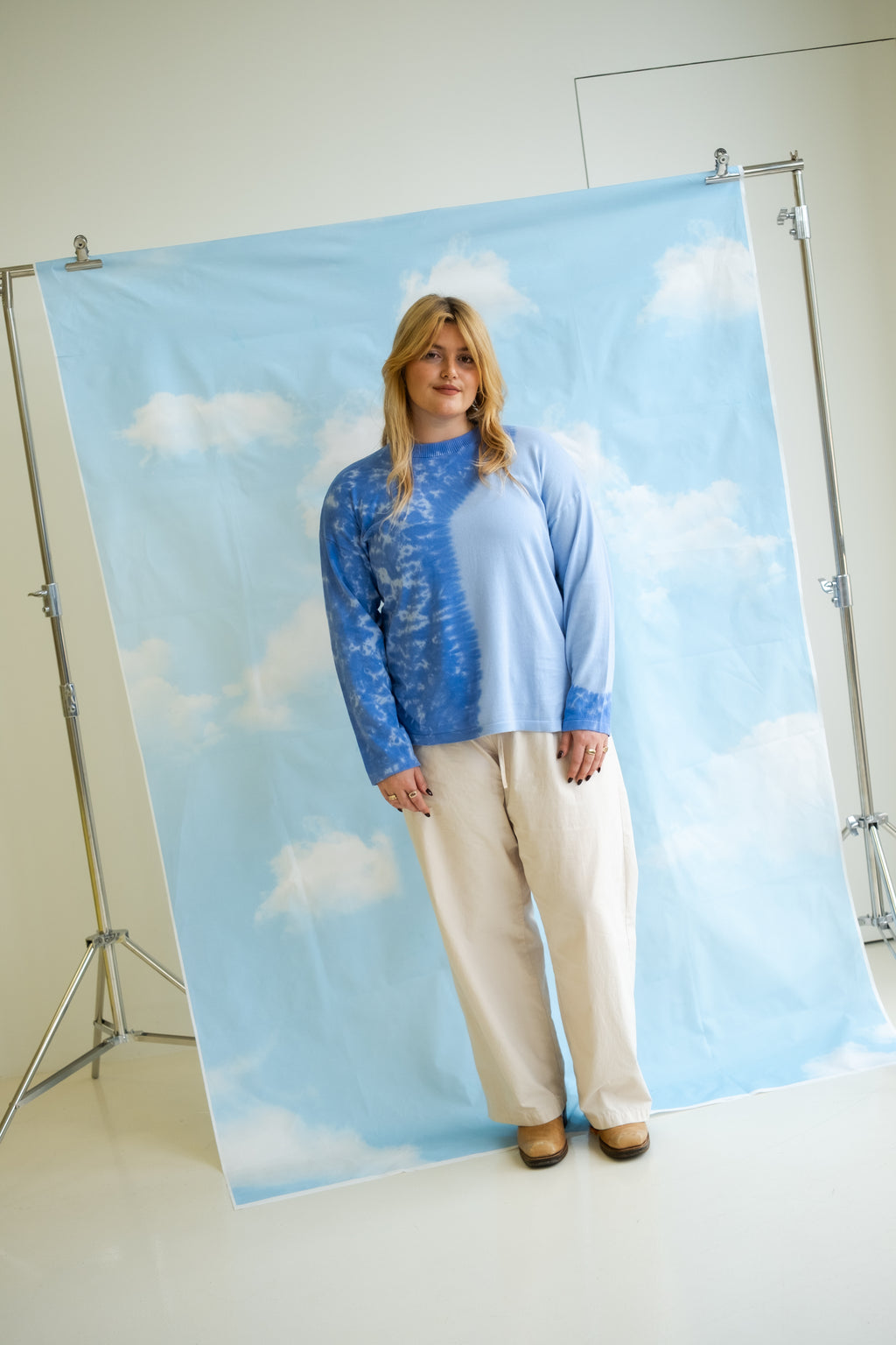 Ladies Organic Knitted Tie Dye Longsleeve Tee