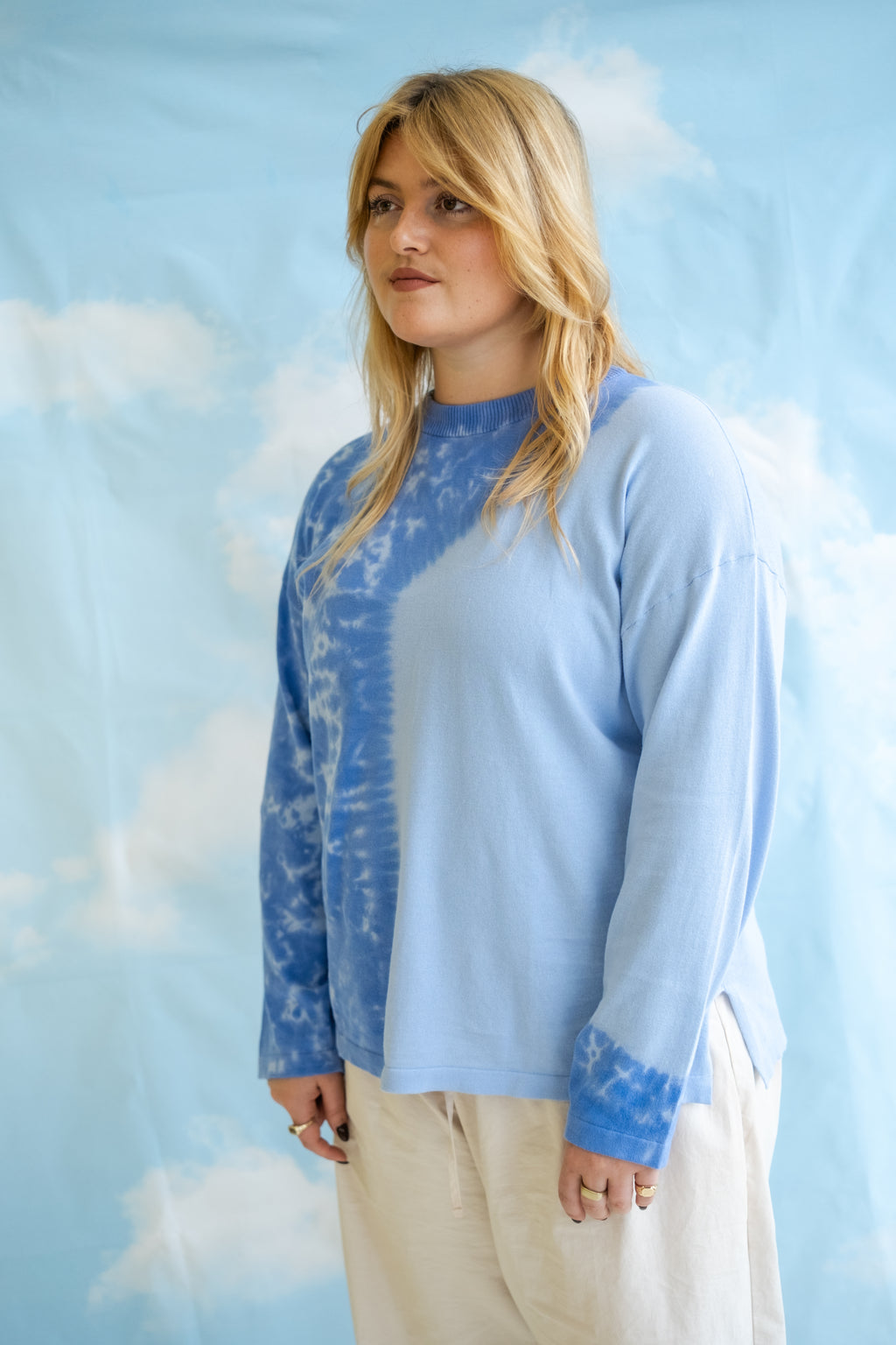 Ladies Organic Knitted Tie Dye Longsleeve Tee