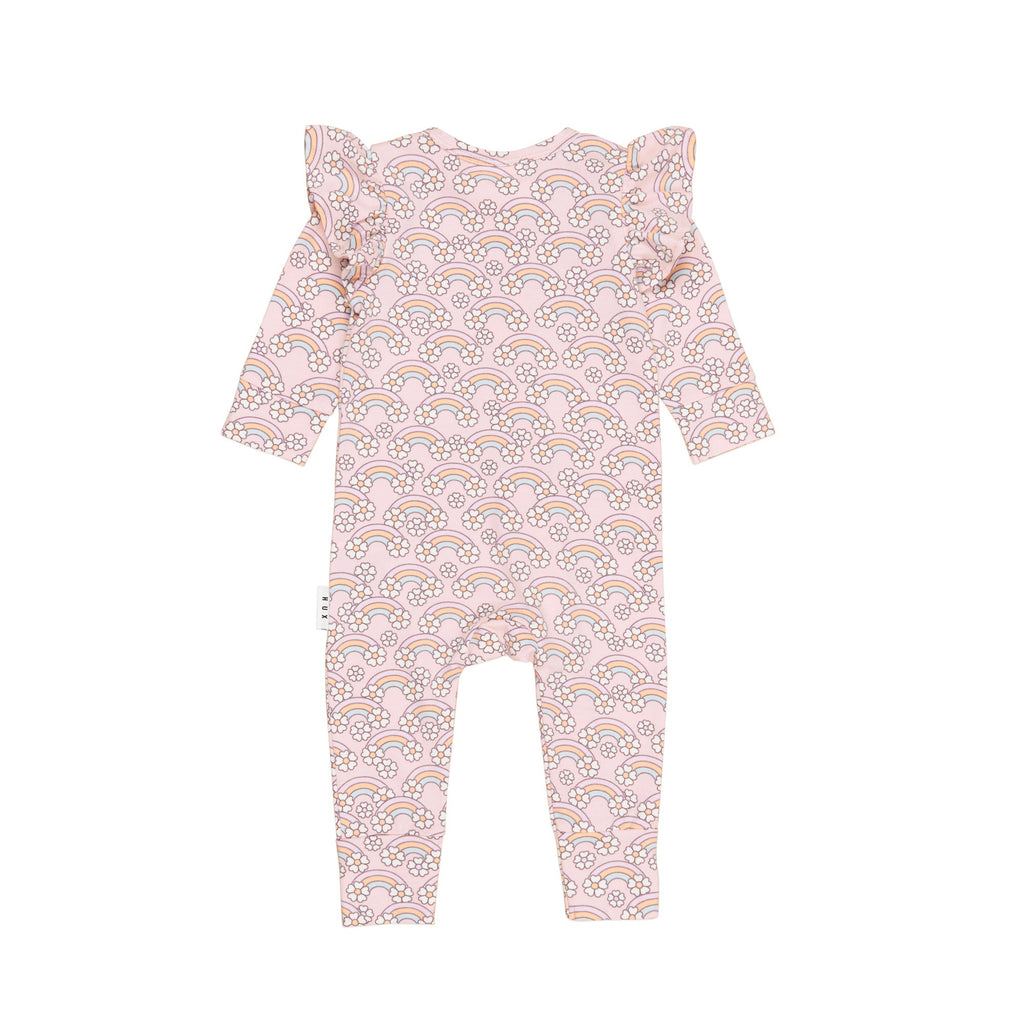 Flowerbow Frill Romper - Pink Pearl