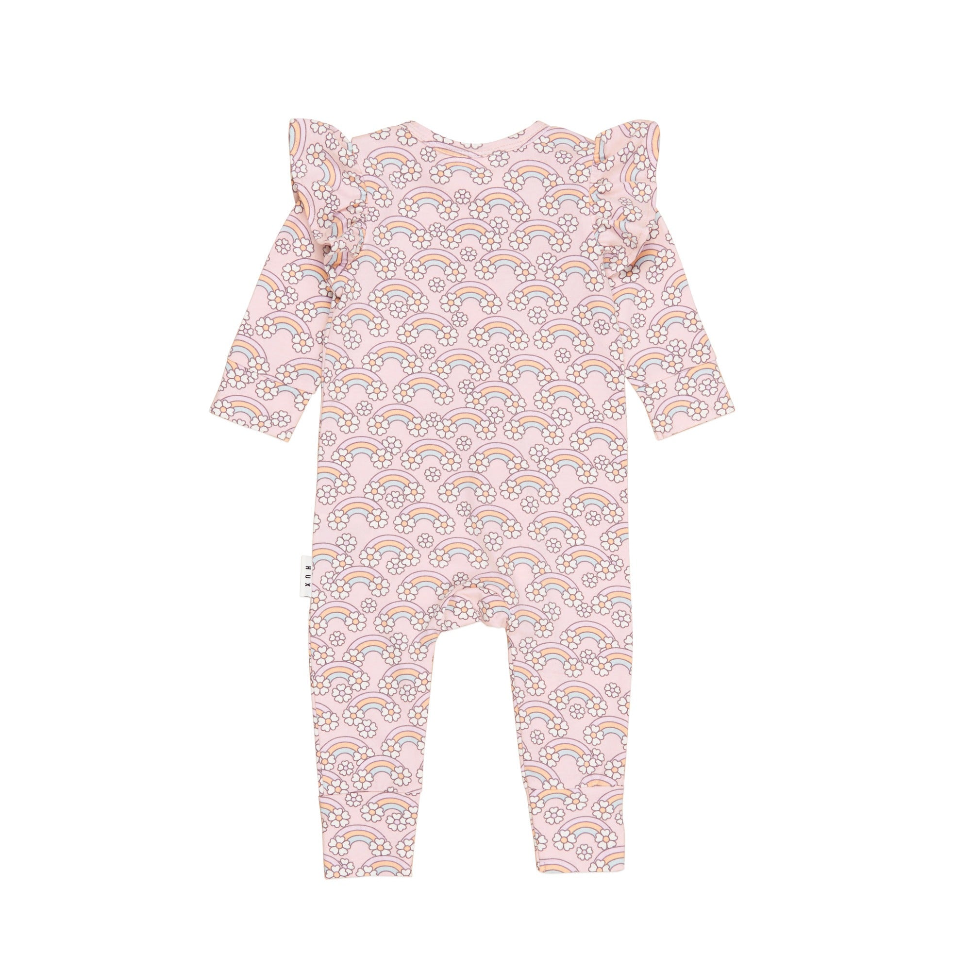 Flowerbow Frill Romper - Pink Pearl