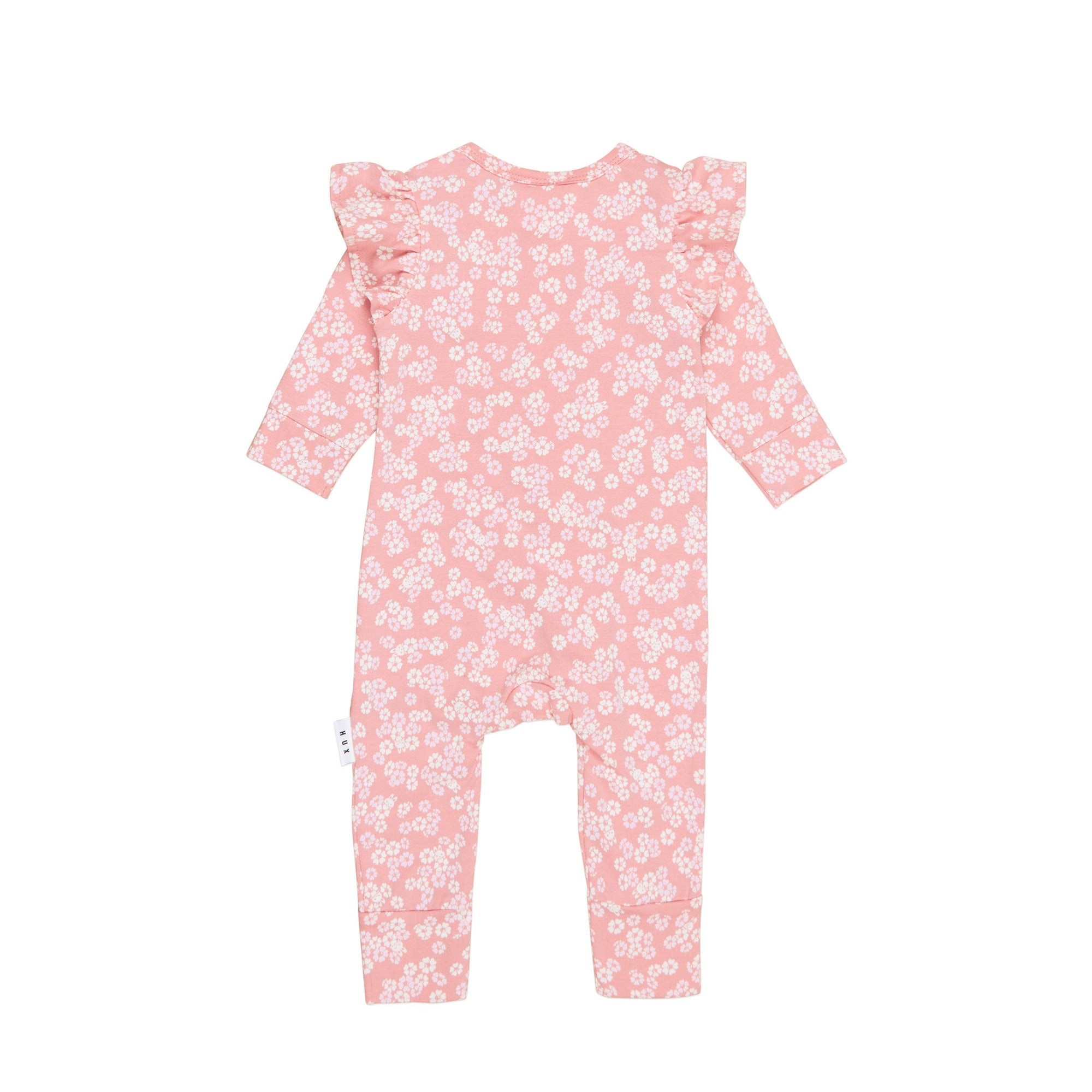 Peek A Boo Bunny Frill Romper - Dusty Rose
