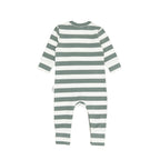 Teddy Hux Stripe Romper - Spruce + Almond
