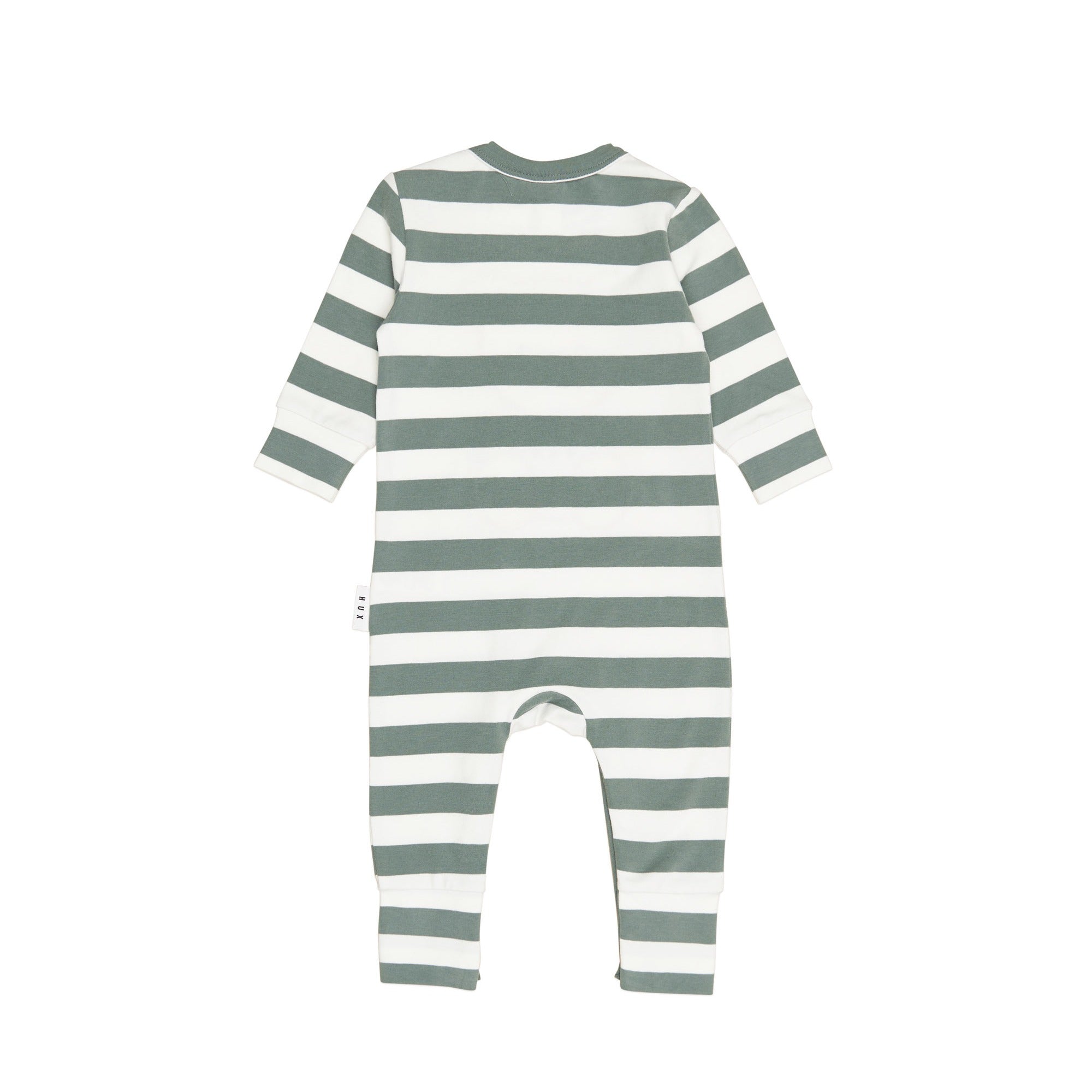 Teddy Hux Stripe Romper - Spruce + Almond