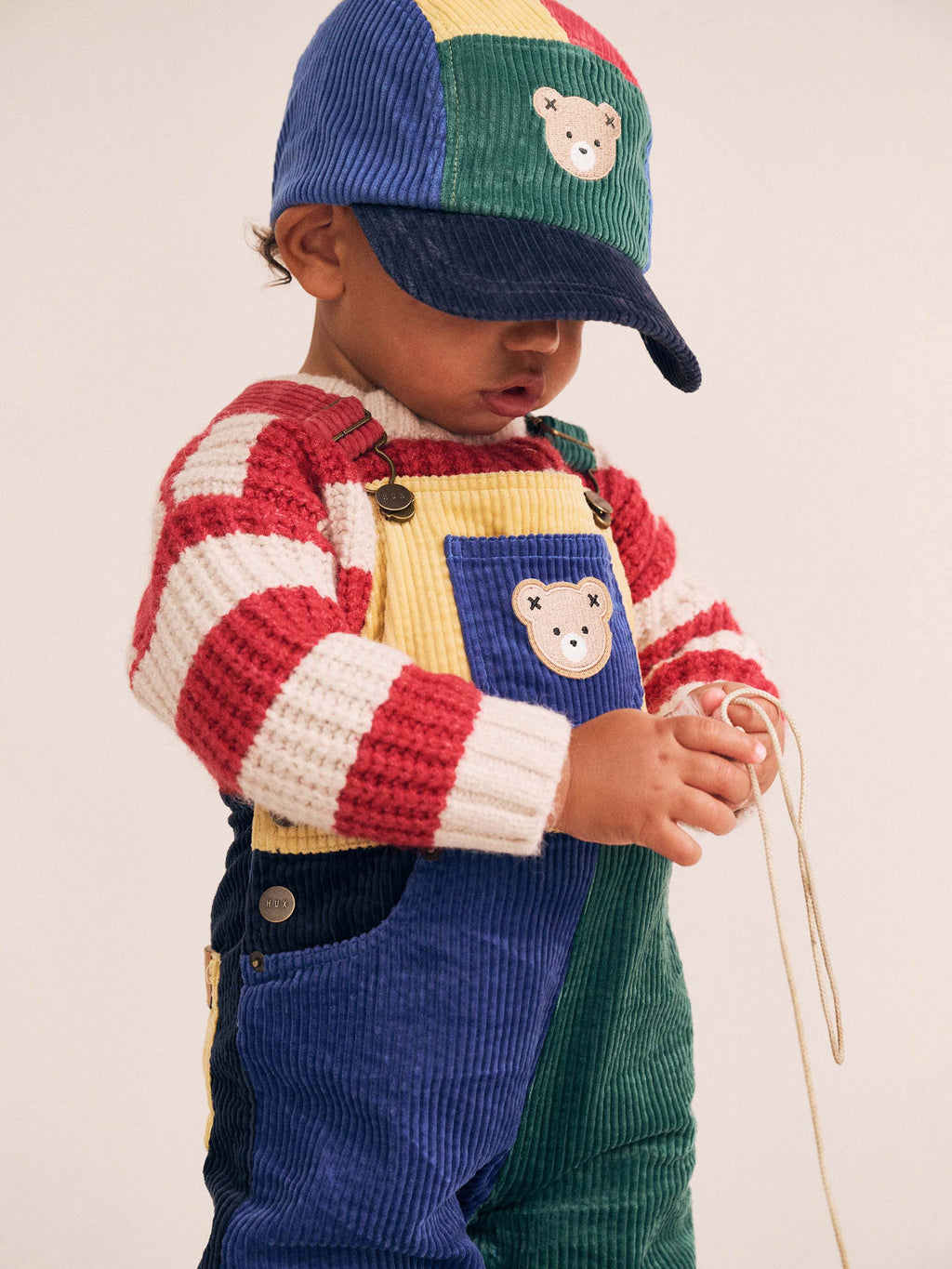 Colour Block Cord Overalls