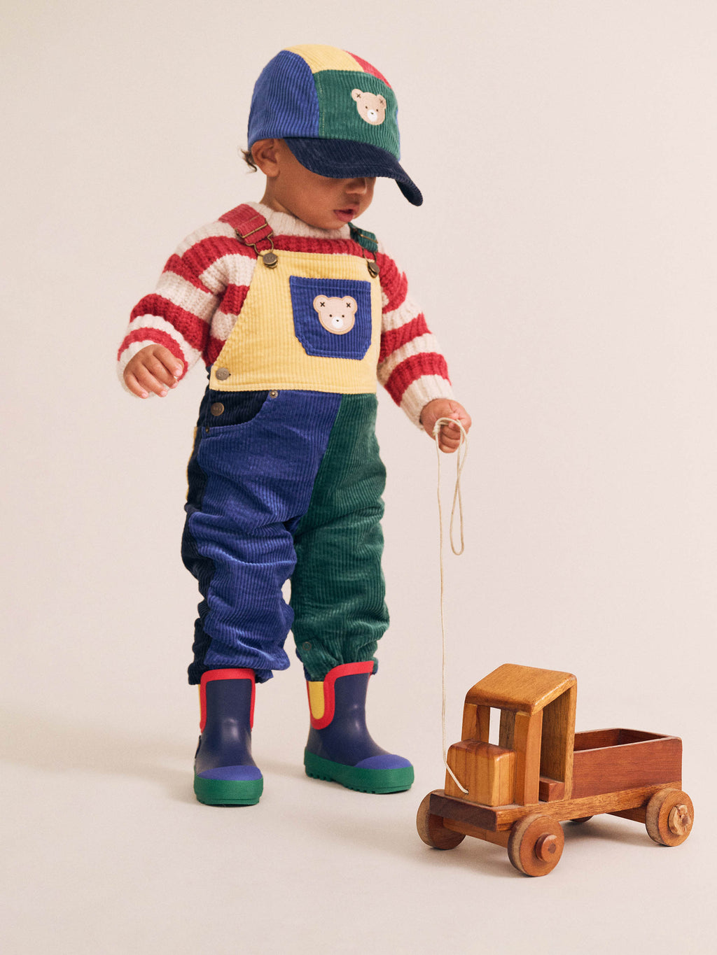 Colour Block Cord Overalls