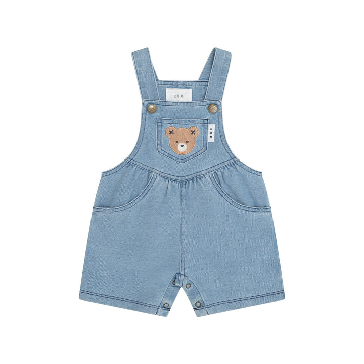 Huxbaby Huxbear Knit Denim Short Overalls - Denim