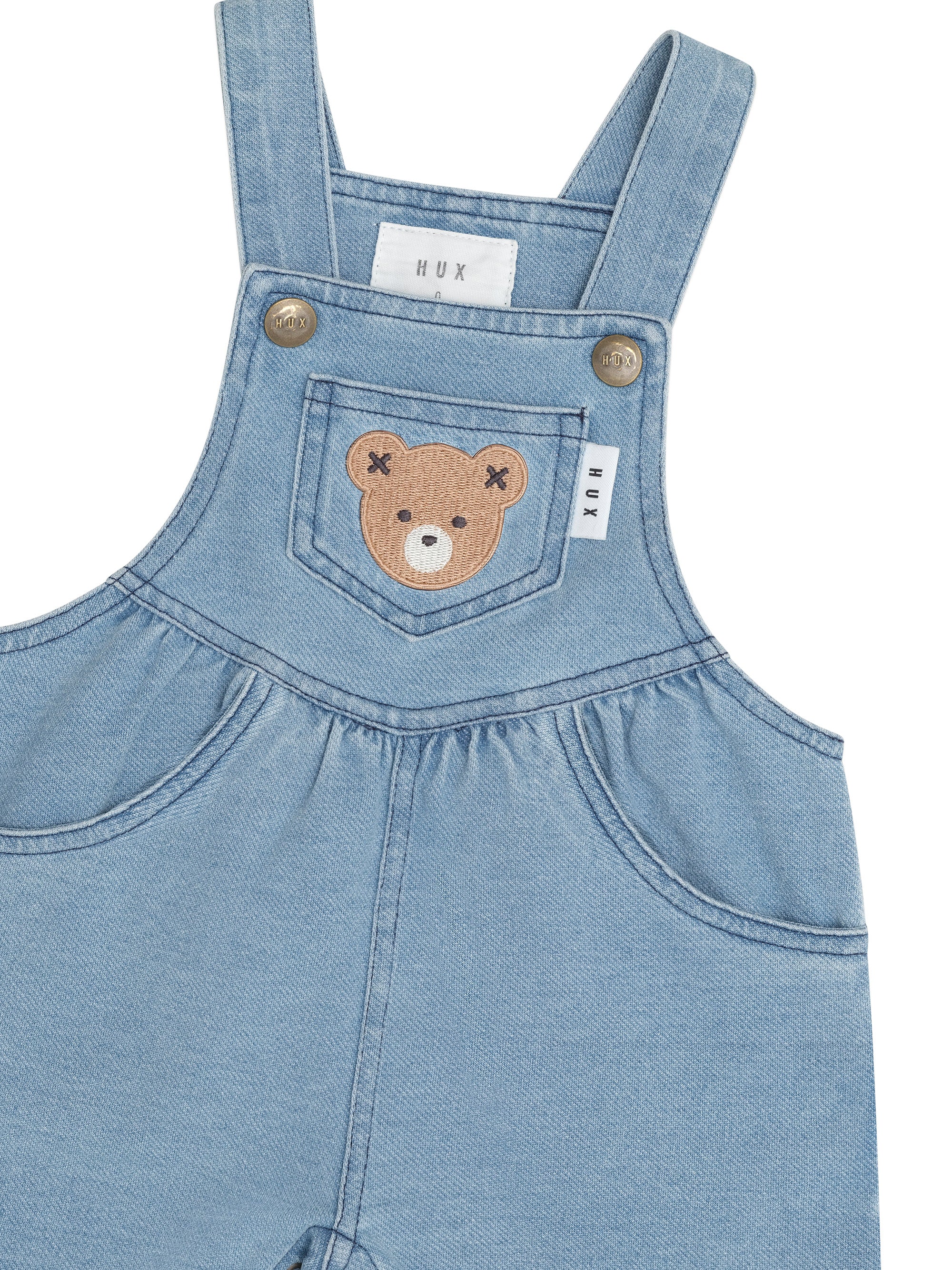 Huxbear Knit Denim Short Overalls - Denim
