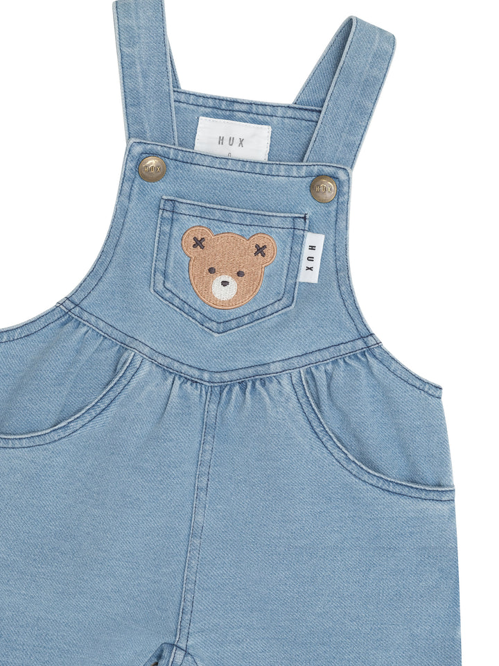 Huxbaby Huxbear Knit Denim Short Overalls - Denim