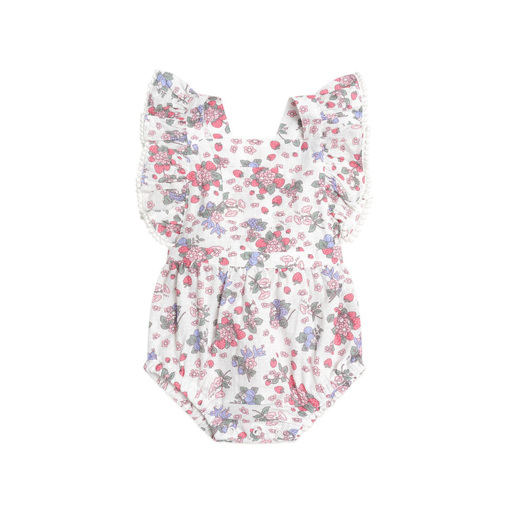 Huxbaby Strawberry Garden Playsuit Cream