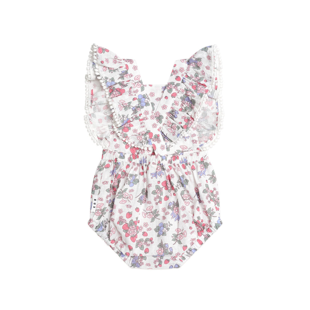Huxbaby Strawberry Garden Playsuit Cream