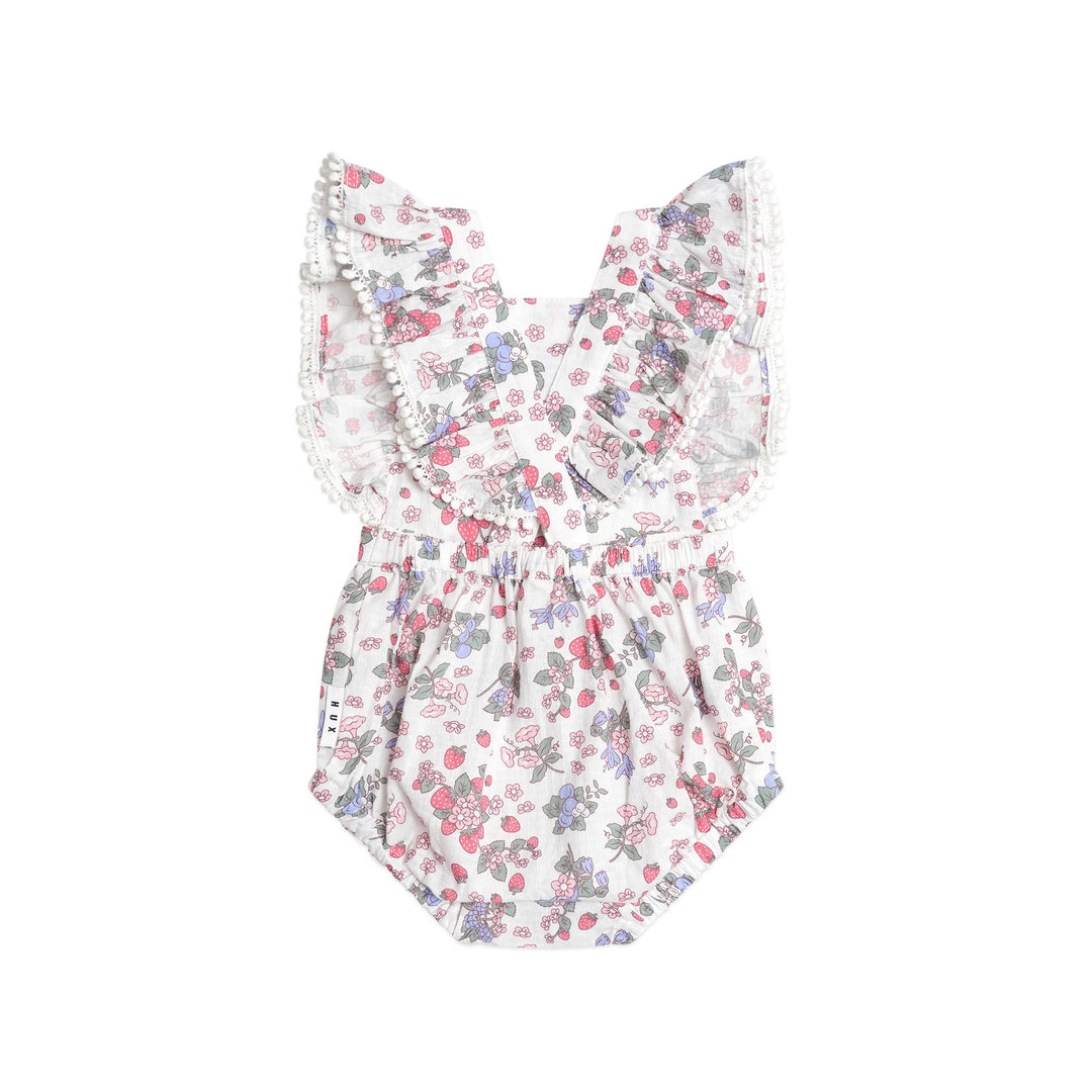 Huxbaby Strawberry Garden Playsuit Cream