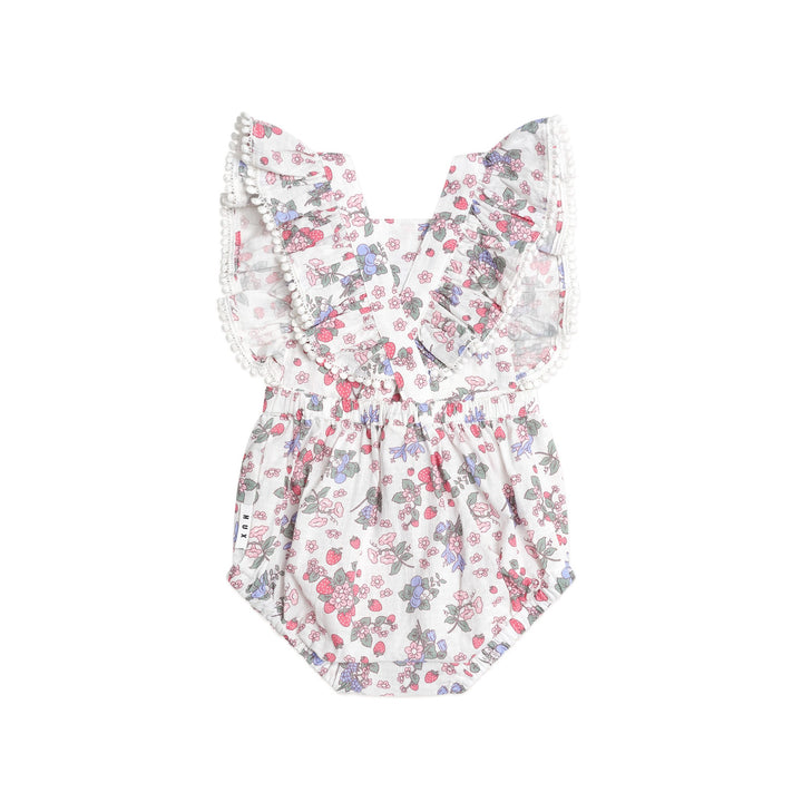 Huxbaby Strawberry Garden Playsuit Cream