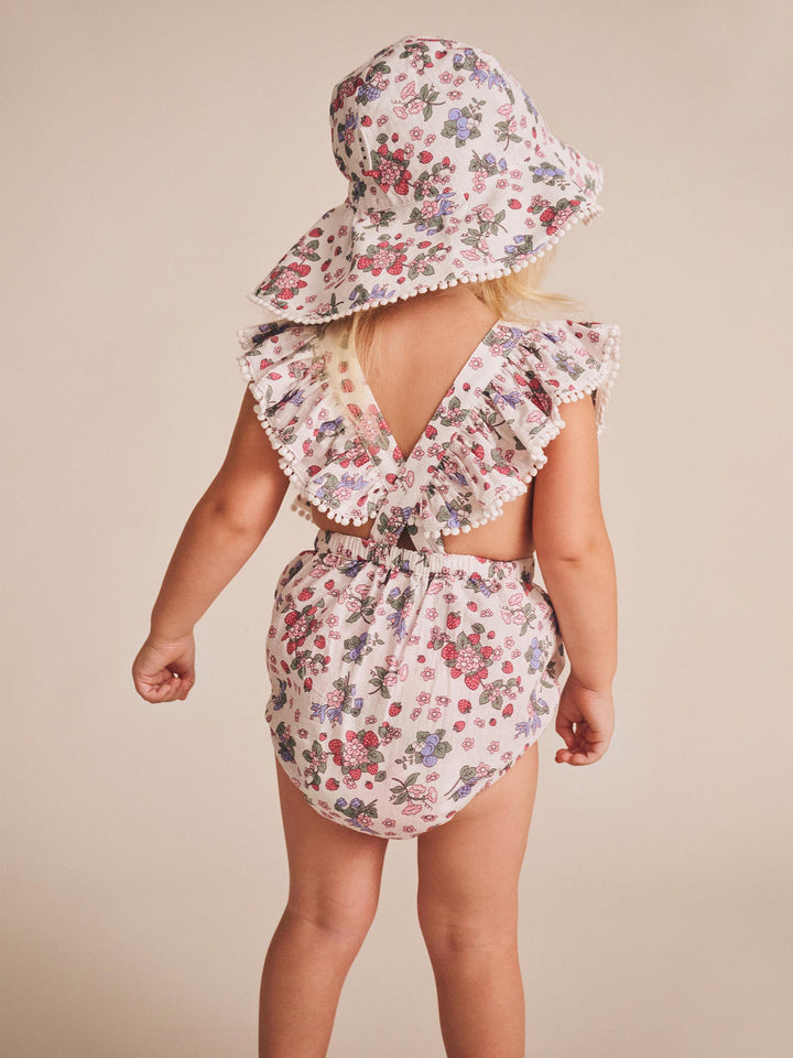 Huxbaby Strawberry Garden Playsuit Cream
