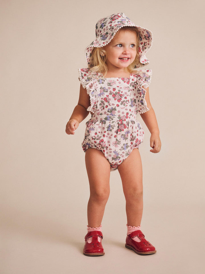 Huxbaby Strawberry Garden Playsuit Cream
