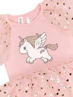 Glitter Unicorn Ballet Onesie - Rosebud