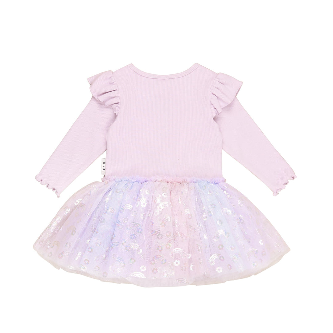 Huxbaby Rainbow Rib Ballet Onesie - Bright Orchid